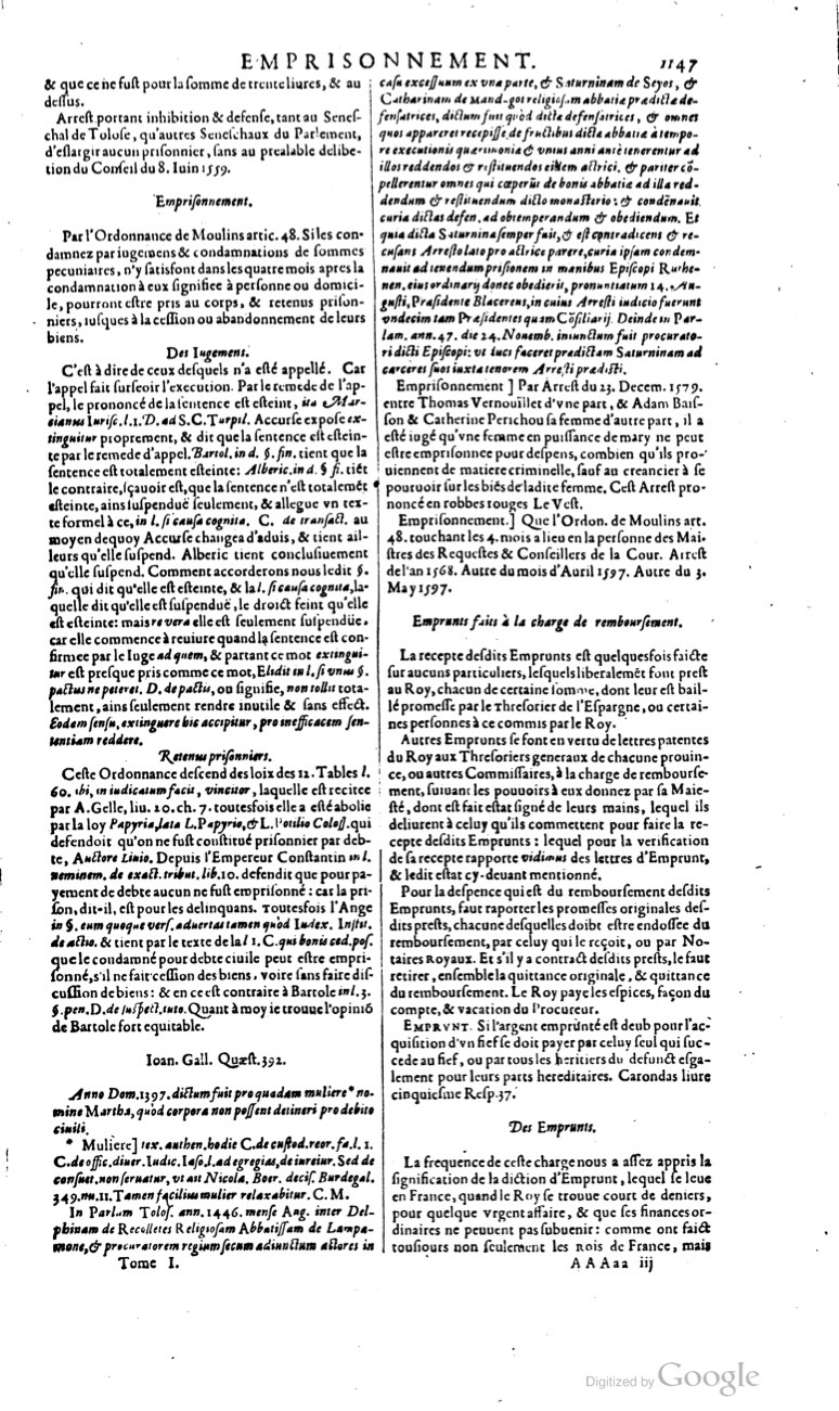 1629 - Veuve Nicolas Buon - Trésor du droit français (21754 T. 1) - BM Lyon