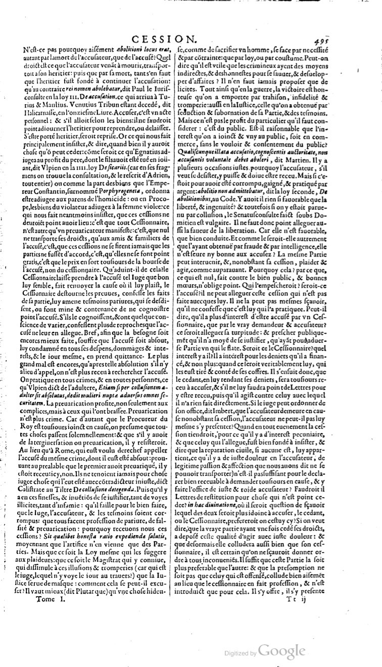 1629 - Veuve Nicolas Buon - Trésor du droit français (21754 T. 1) - BM Lyon