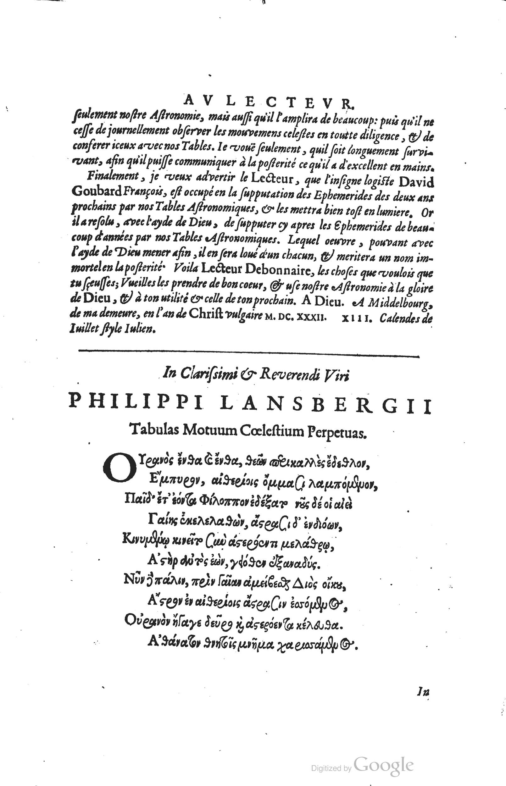 1634 - Zacharie Roman - Les Tables perpétuelles - Universiteit Leiden