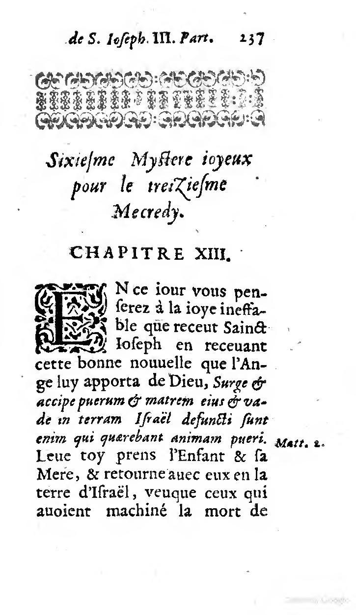 1646 - Jean Piot - Trésor inestimable de Saint-Joseph - BNC Rome