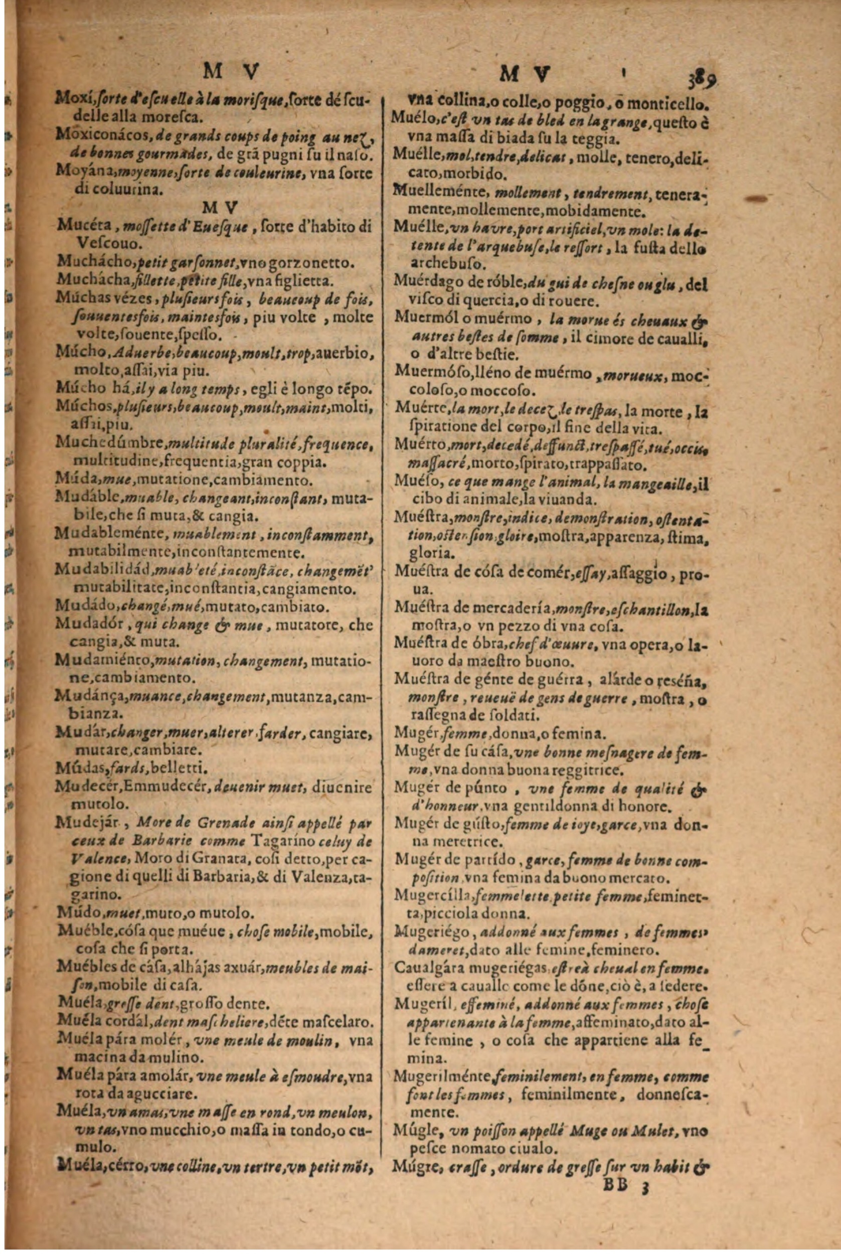 1606 - Samuel Crespin - Thresor des trois langues, francoise, italiene et espagnolle - BSB Munich