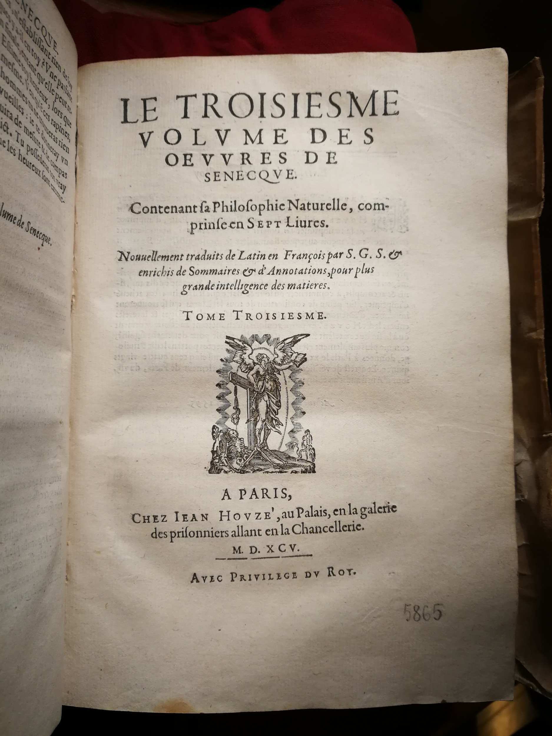 1595 - Jean Houzé - Œuvres morales et mêlées de Sénèque, Trésor de philosophie morale - T. 3 - BnF