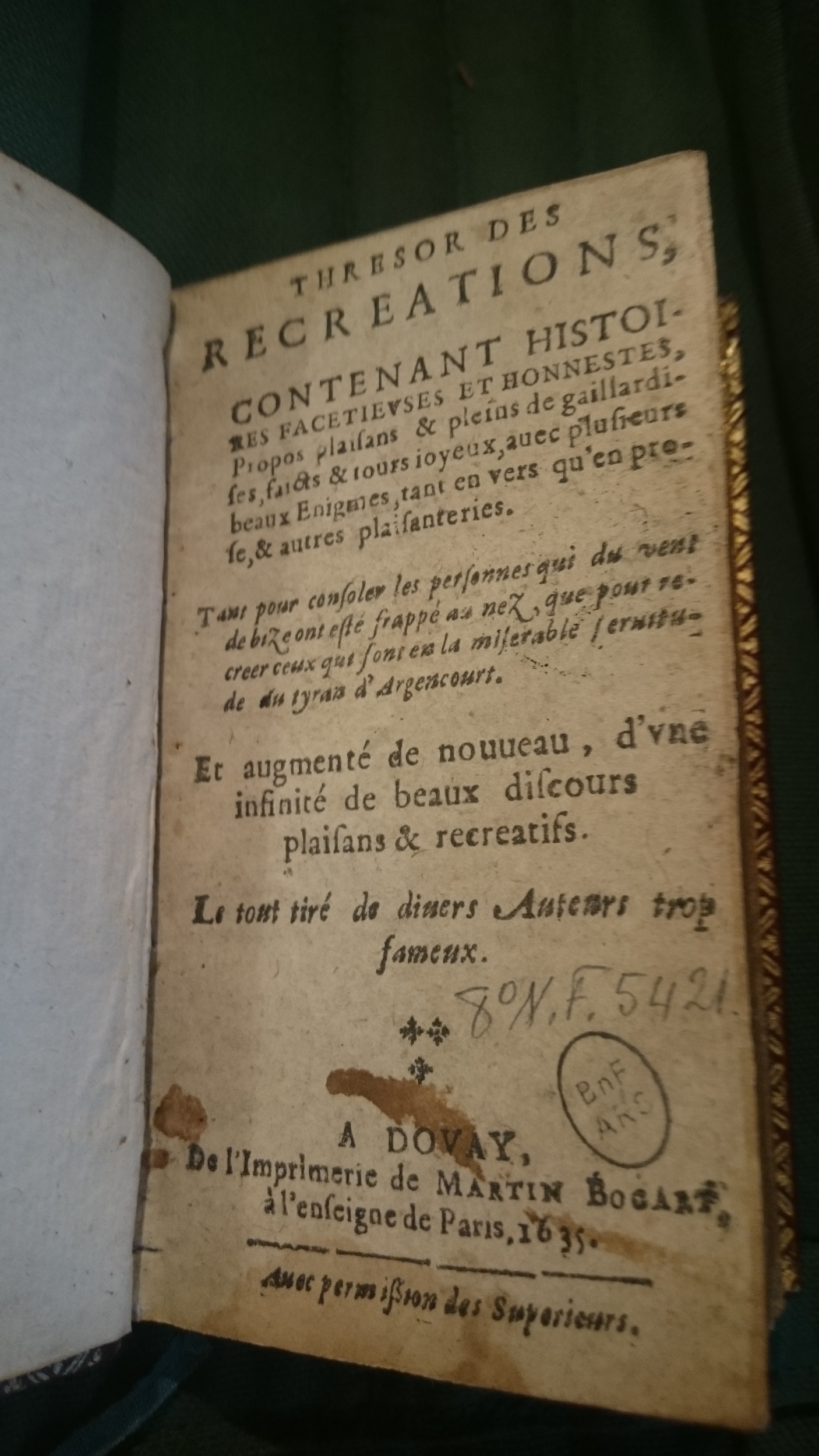 1635 - Martin Bogard - Trésor des récréations - BnF Arsenal 1635 - Martin Bogard - Trésor des récréations - BnF Arsenal