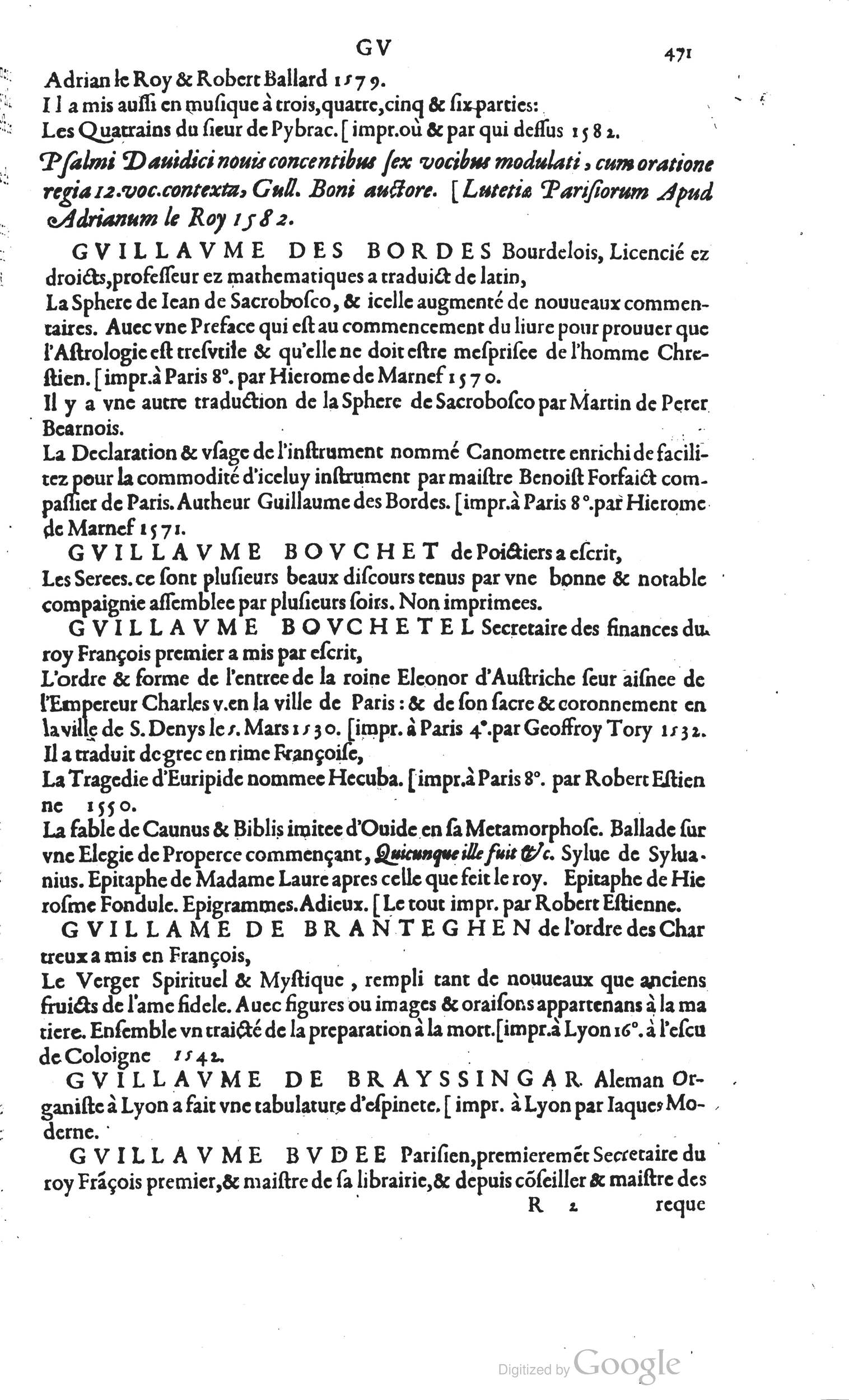 1585 - Barthélemy Honorat - Bibliothèques françaises - BSB Munich