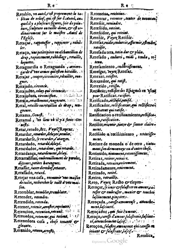 1616 - Veuve Marc Orry - Trésor des deux langues espagnole et française (Première et Seconde parties) - BM Lyon