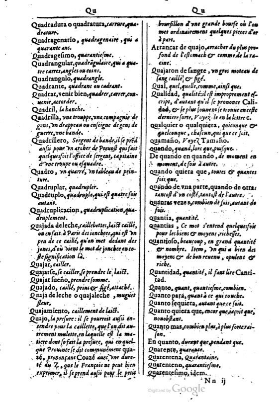 1616 - Veuve Marc Orry - Trésor des deux langues espagnole et française (Première et Seconde parties) - BM Lyon