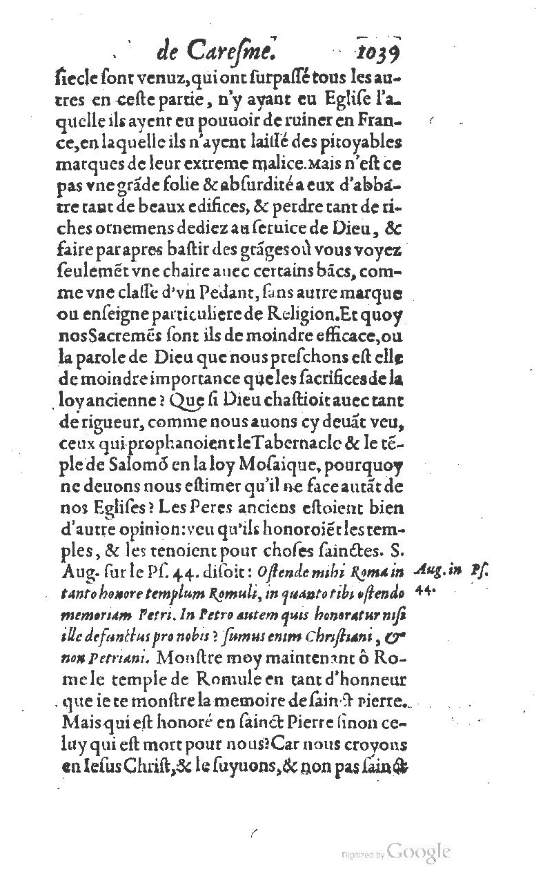 1607 - Nicolas Du Fossé - Trésor quadragésimal - T 01 - BM Lyon