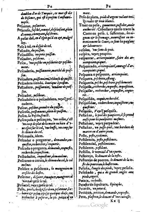 1616 - Veuve Marc Orry - Trésor des deux langues espagnole et française (Première et Seconde parties) - BM Lyon