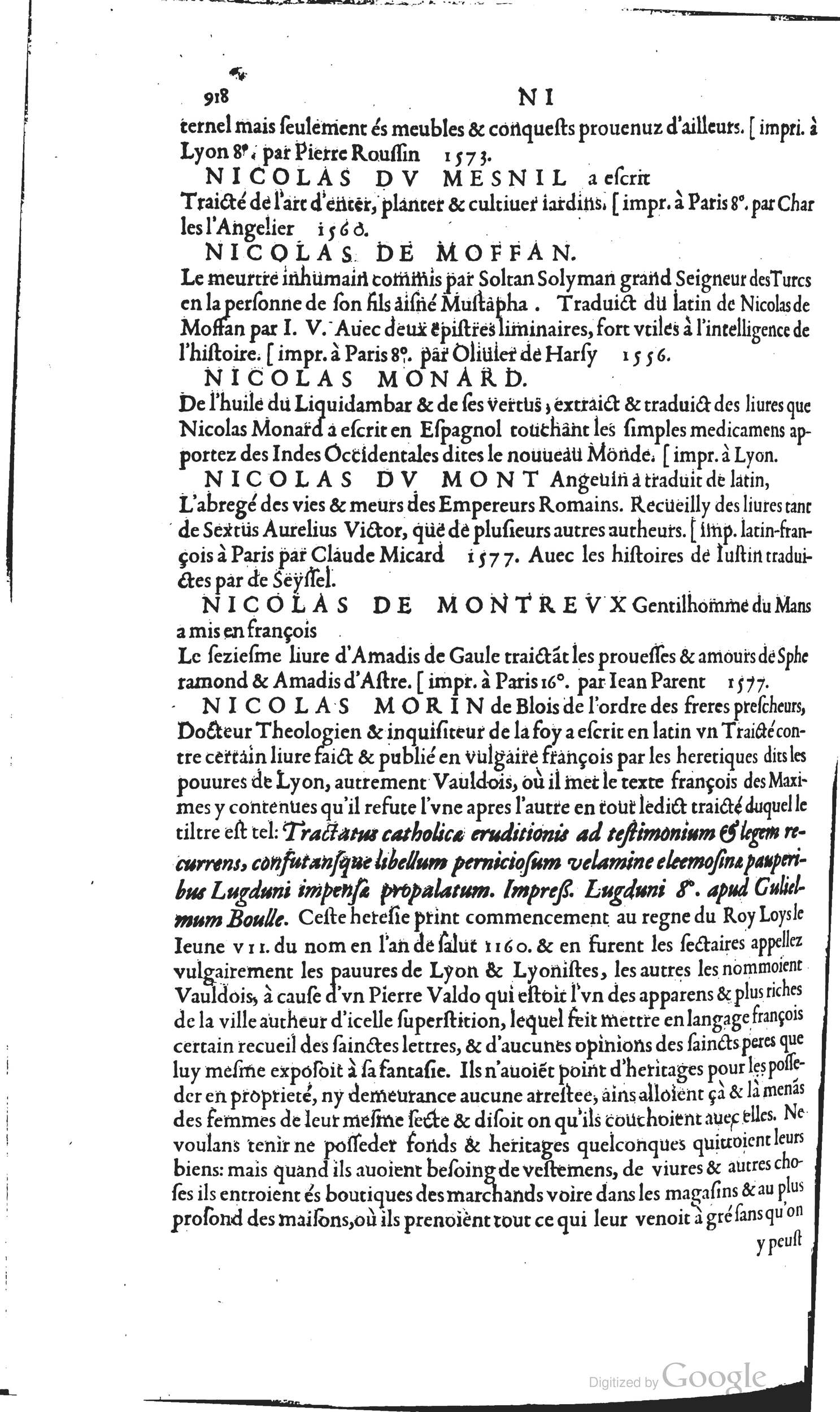 1585 - Barthélemy Honorat - Bibliothèques françaises - BSB Munich