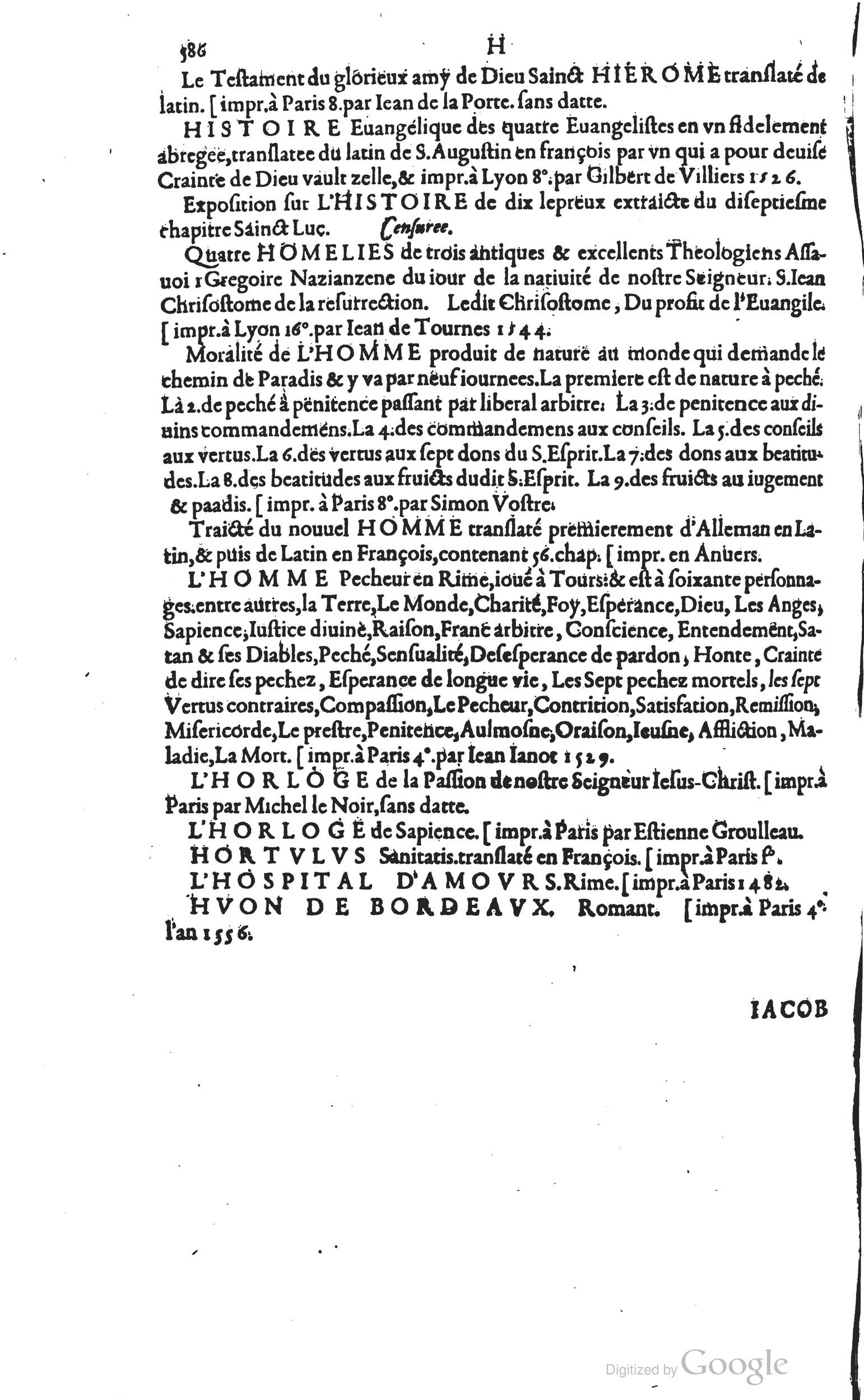 1585 - Barthélemy Honorat - Bibliothèques françaises - BSB Munich