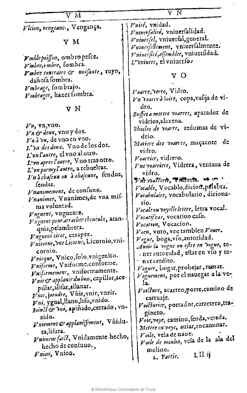 1607 - Marc Orry - Trésor des deux langues espagnole et française (Première et Seconde parties) - BU Tours
