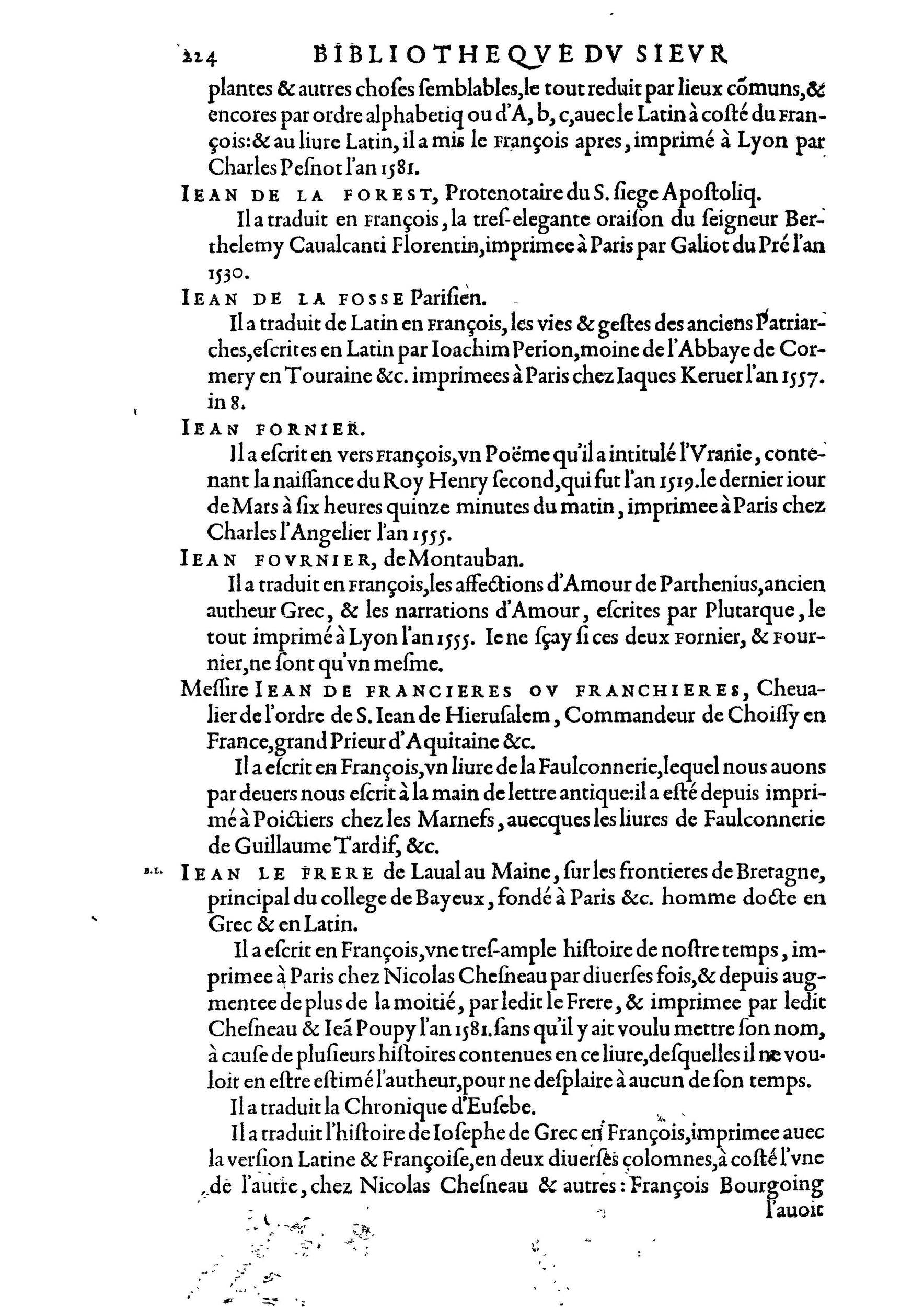 1584 - Abel L&#039;Angelier - Bibliothèques françaises - BnF