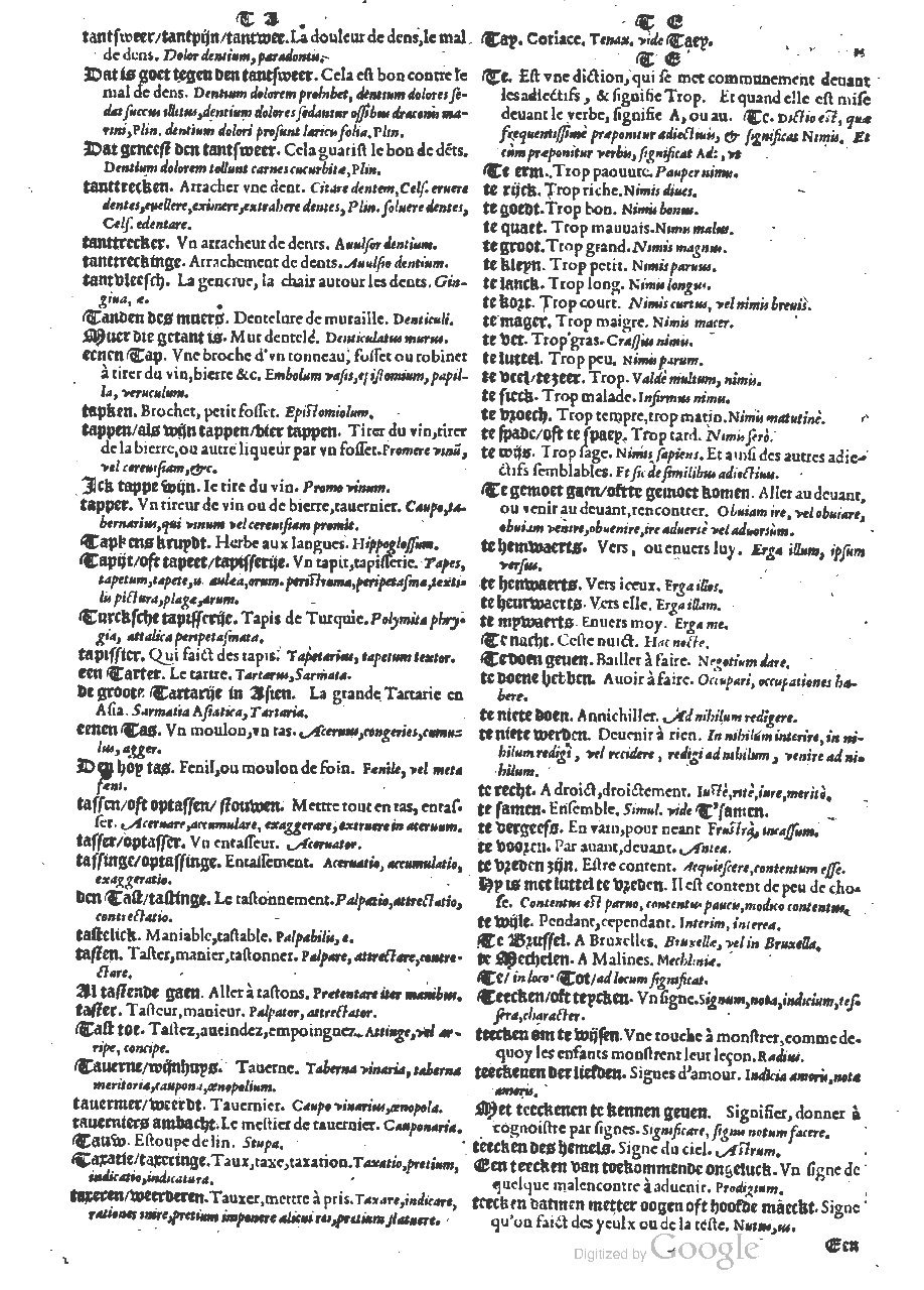 1573 - Christophe Plantin - Trésor du langage bas-allemand - BM Lyon 1573 - Christophe Plantin - Trésor du langage bas-allemand - BM Lyon