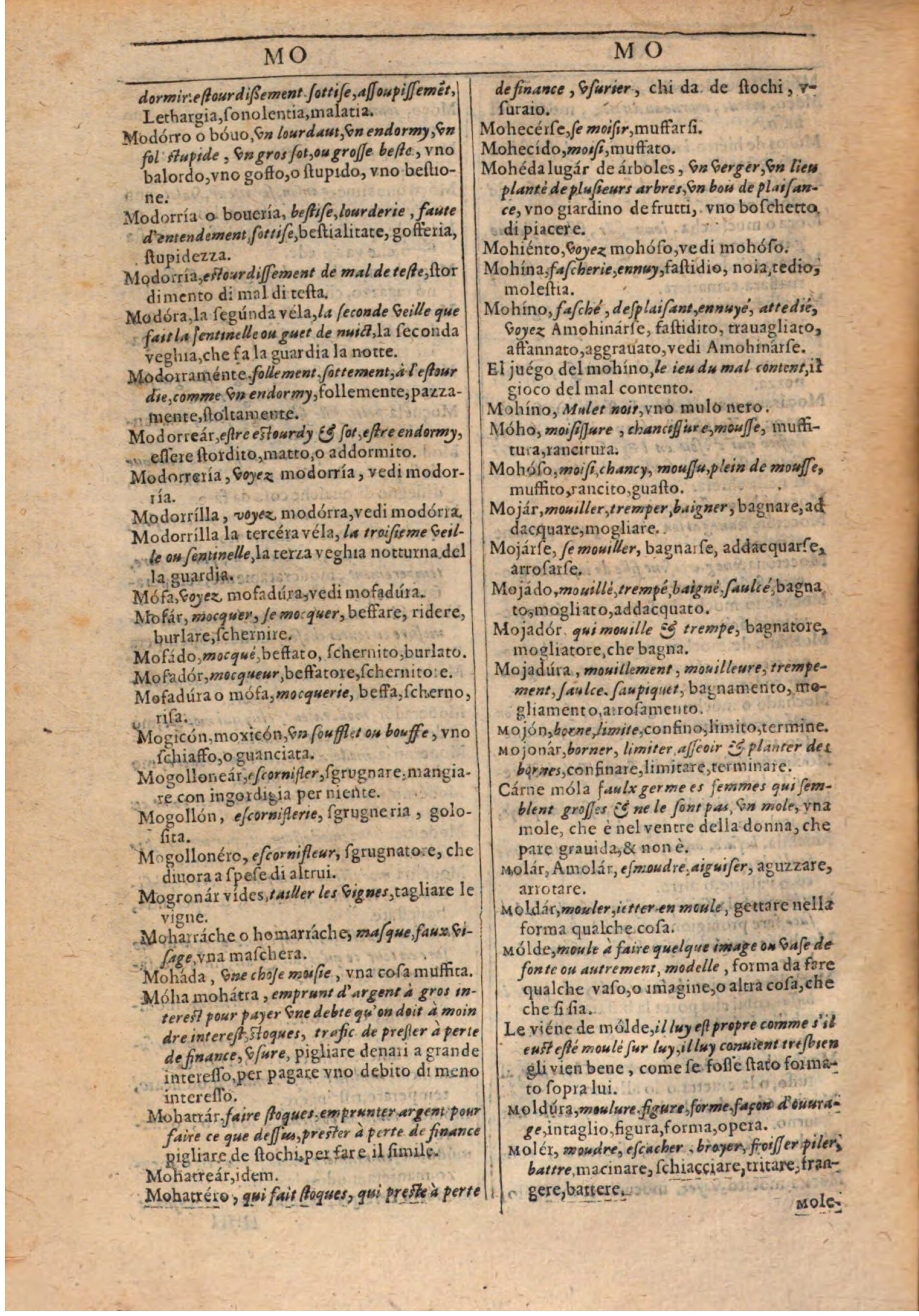 1609 - Philippe Albert et Alexandre Pernet - Trésor des trois langues française, italienne et espagnole (Première partie) - BSB Munich