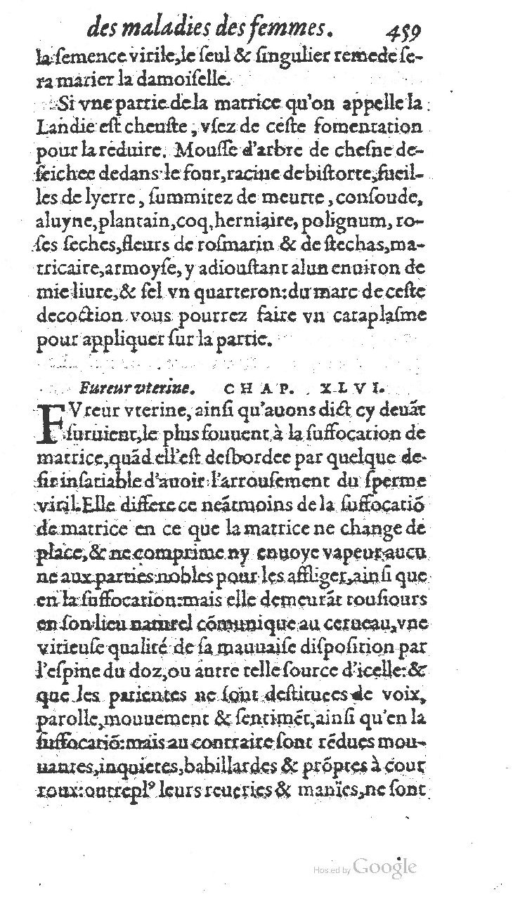 1585 - Jacques du Puis - Trésor des remèdes secrets pour les maladies des femmes - BnF