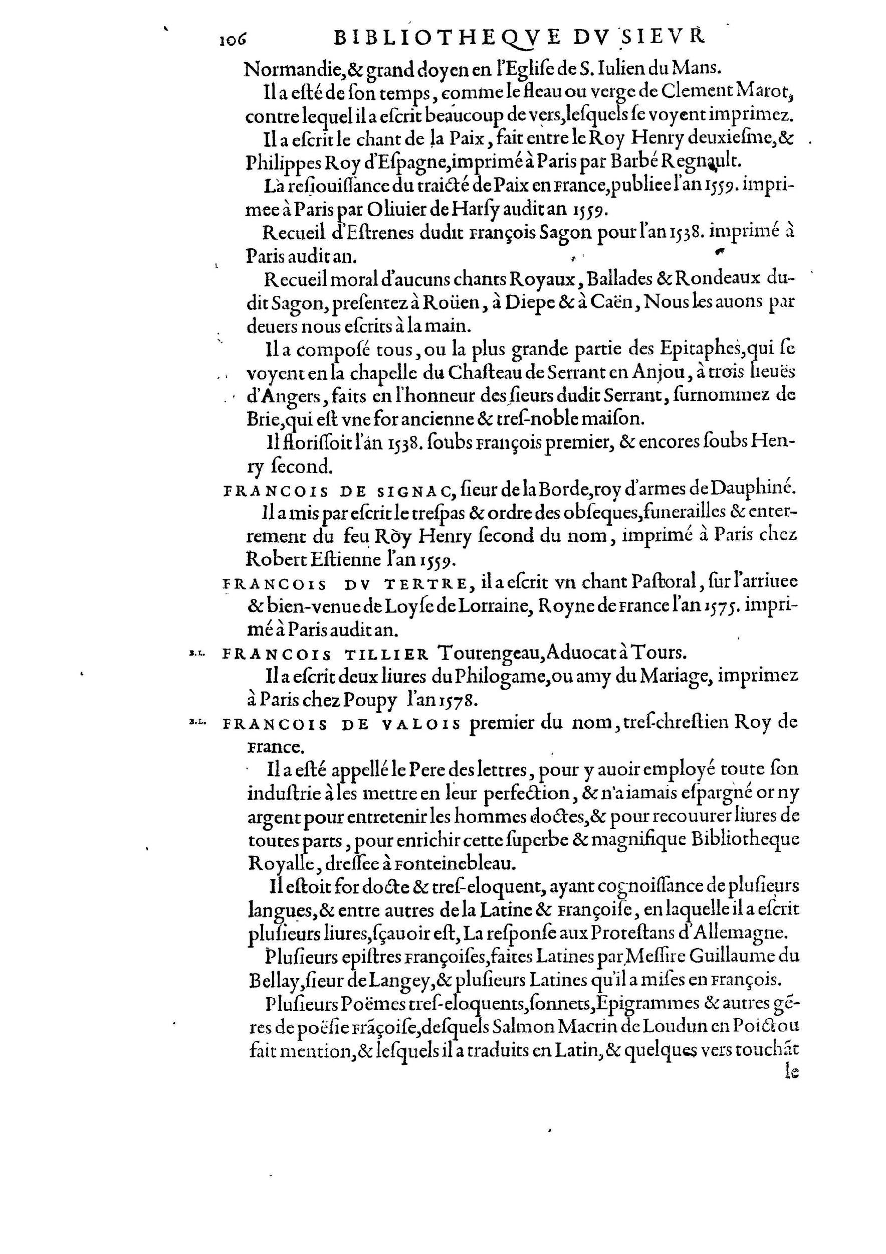 1584 - Abel L&#039;Angelier - Bibliothèques françaises - BnF