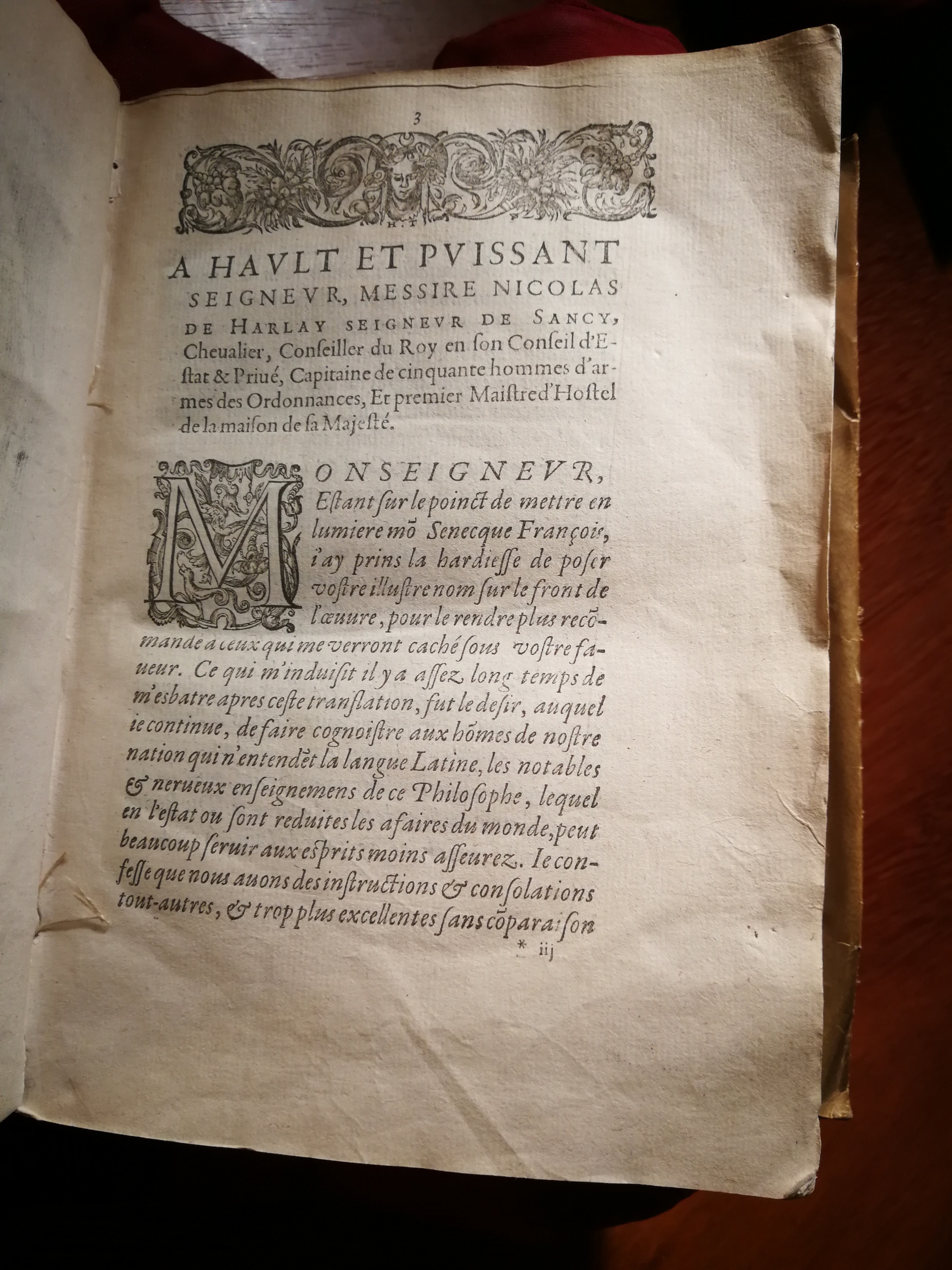 1595 - Jean Houzé - Œuvres morales et mêlées de Sénèque, Trésor de philosophie morale - T. 1 - BnF