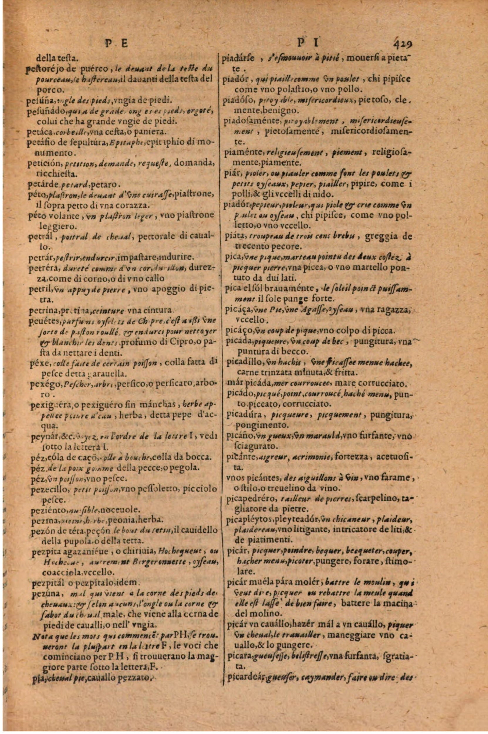 1606 - Samuel Crespin - Thresor des trois langues, francoise, italiene et espagnolle - BSB Munich