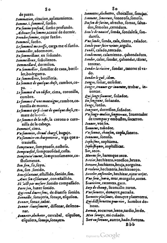 1621 - Adrian Tiffaine - Trésor des deux langues espagnole et française - BM Lyon