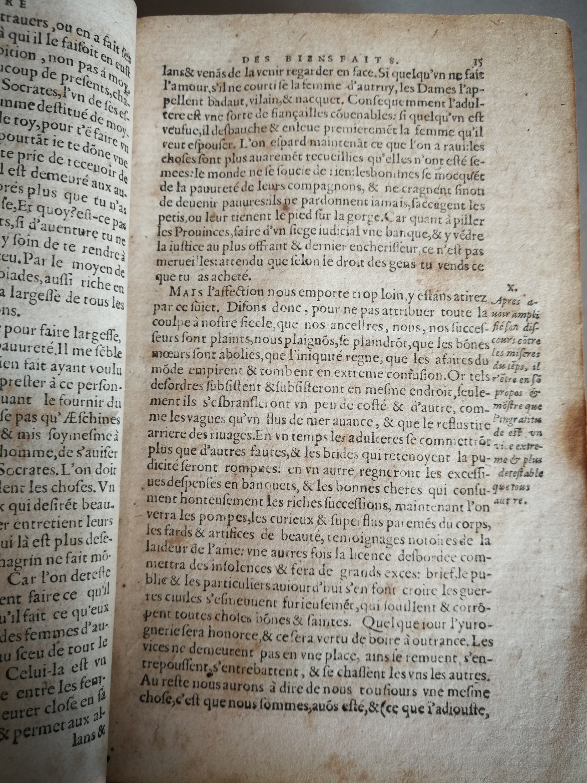 1606 - Jean Arnaud - Œuvres morales et mêlées de Sénèque, Trésor de philosophie morale - BM Marseille