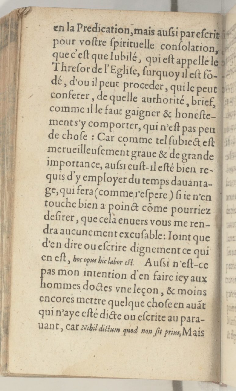 1590 - Jean Moreau - Discours du jubilé tiré du Trésor spirituel de l’Église - BnF