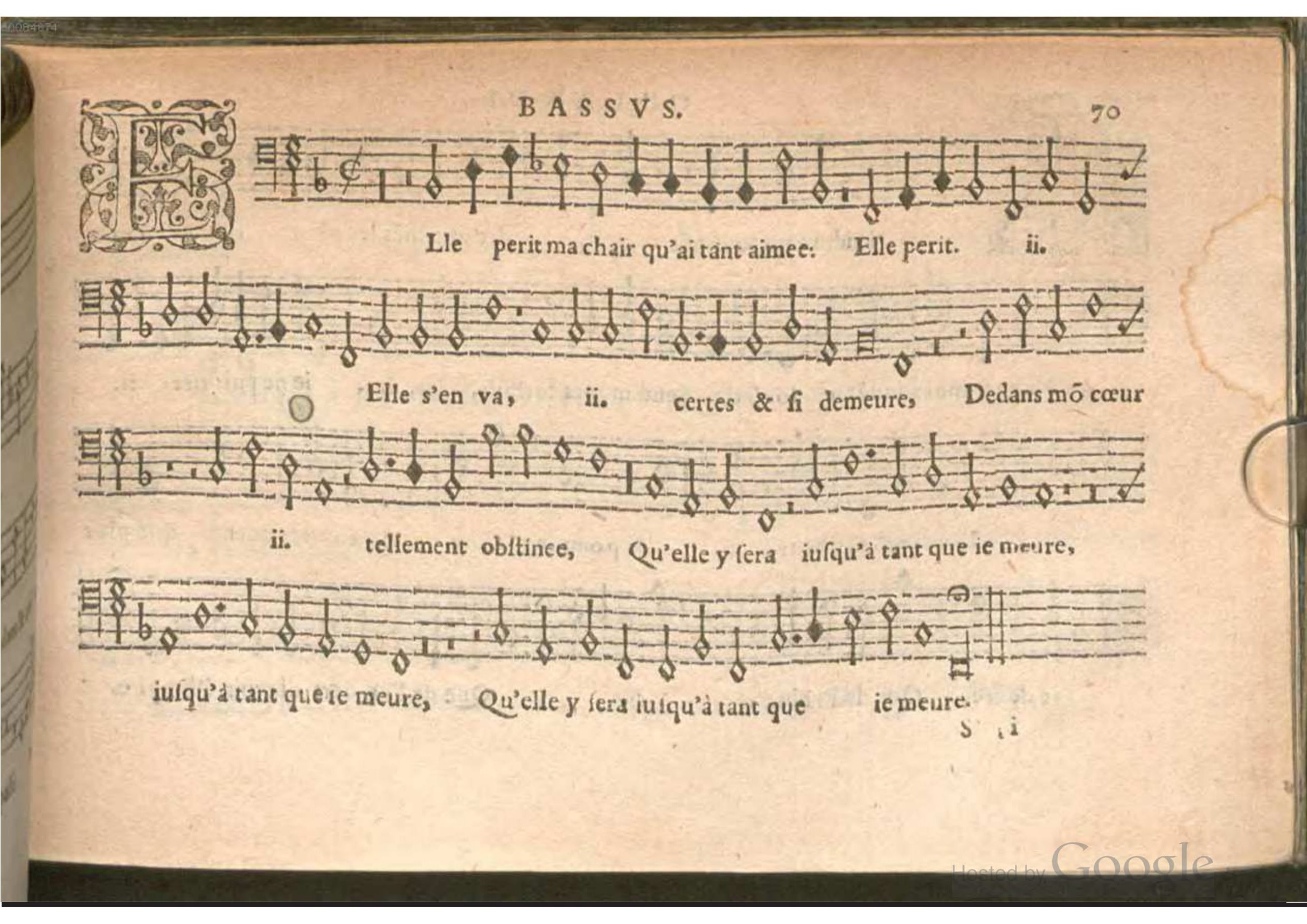 1576 - [Pierre de Saint-André] - Trésor de musique d’Orlande de Lassus Bassus - BSB Munich