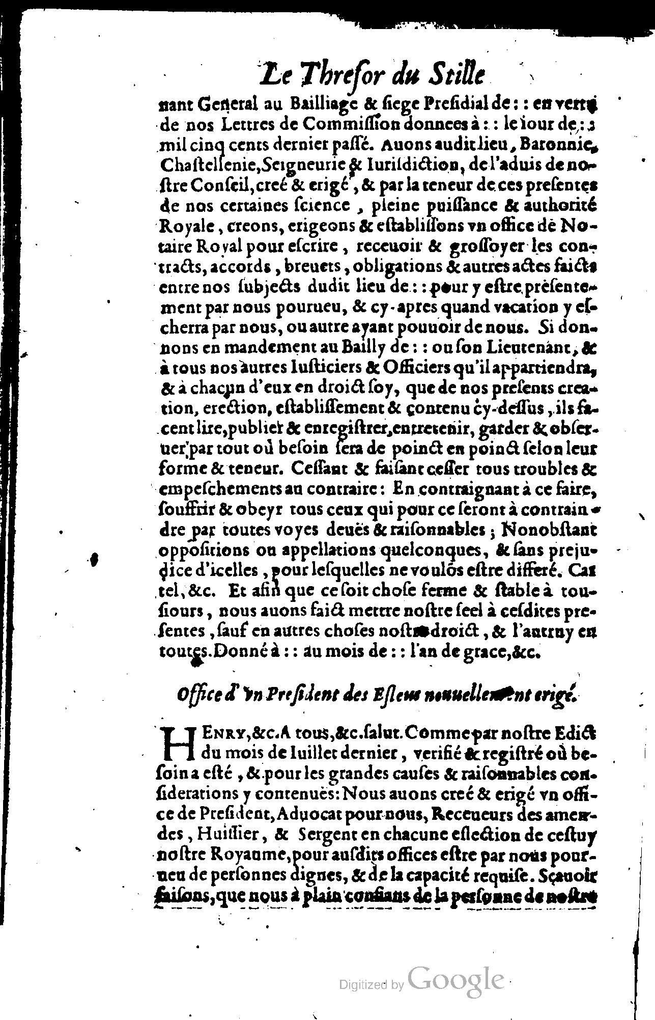 1614 - Jean Richer - Trésor du nouveau style et protocole de la chancellerie de France - BSB Munich