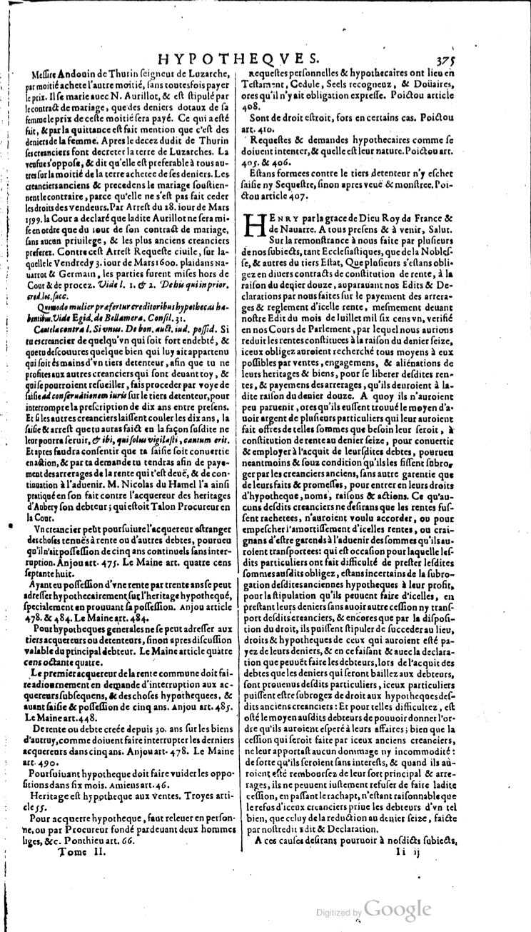 1629 - Veuve Nicolas Buon - Trésor du droit français (21754 T. 2) - BM Lyon