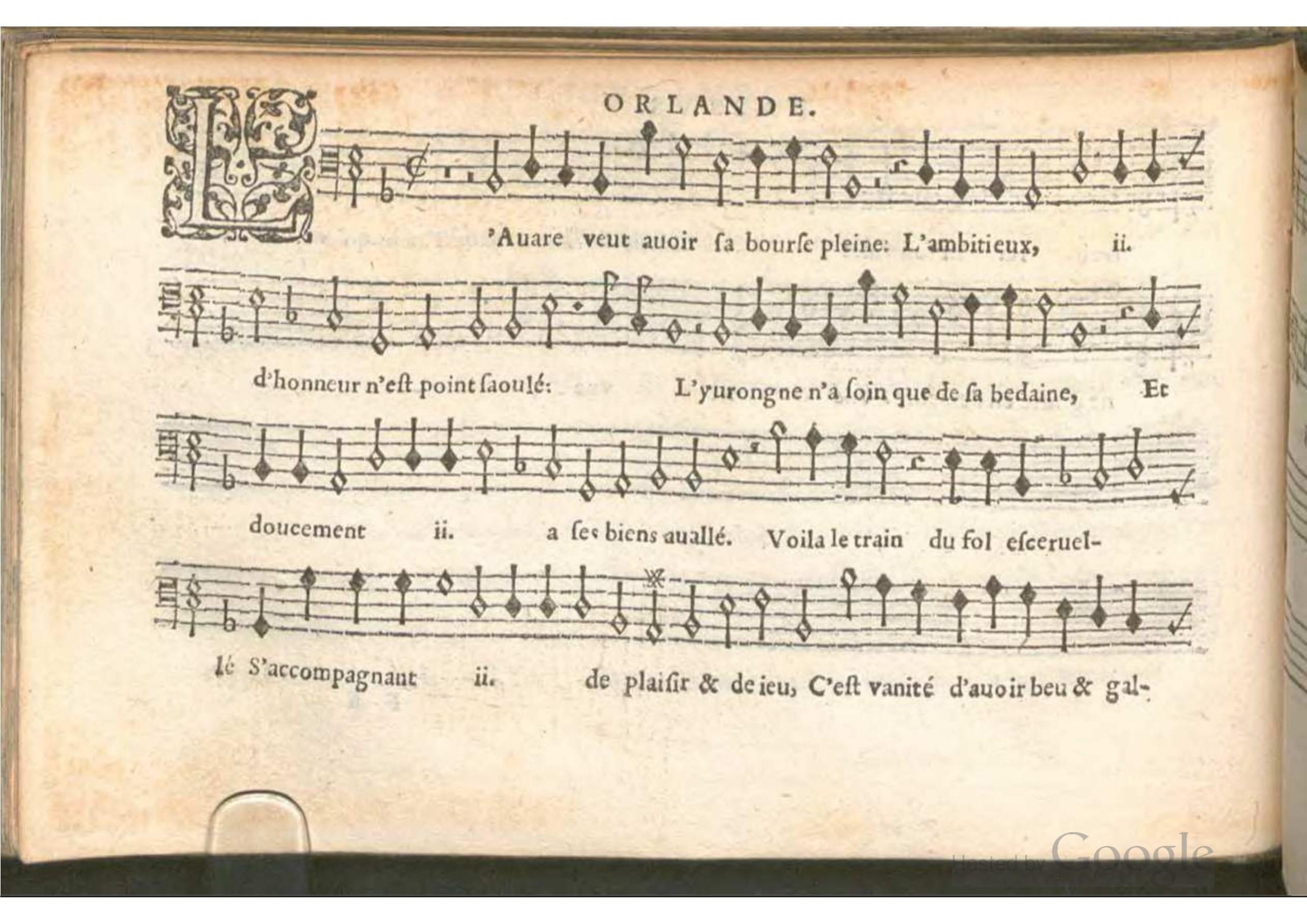 1576 - [Pierre de Saint-André] - Trésor de musique d’Orlande de Lassus Bassus - BSB Munich