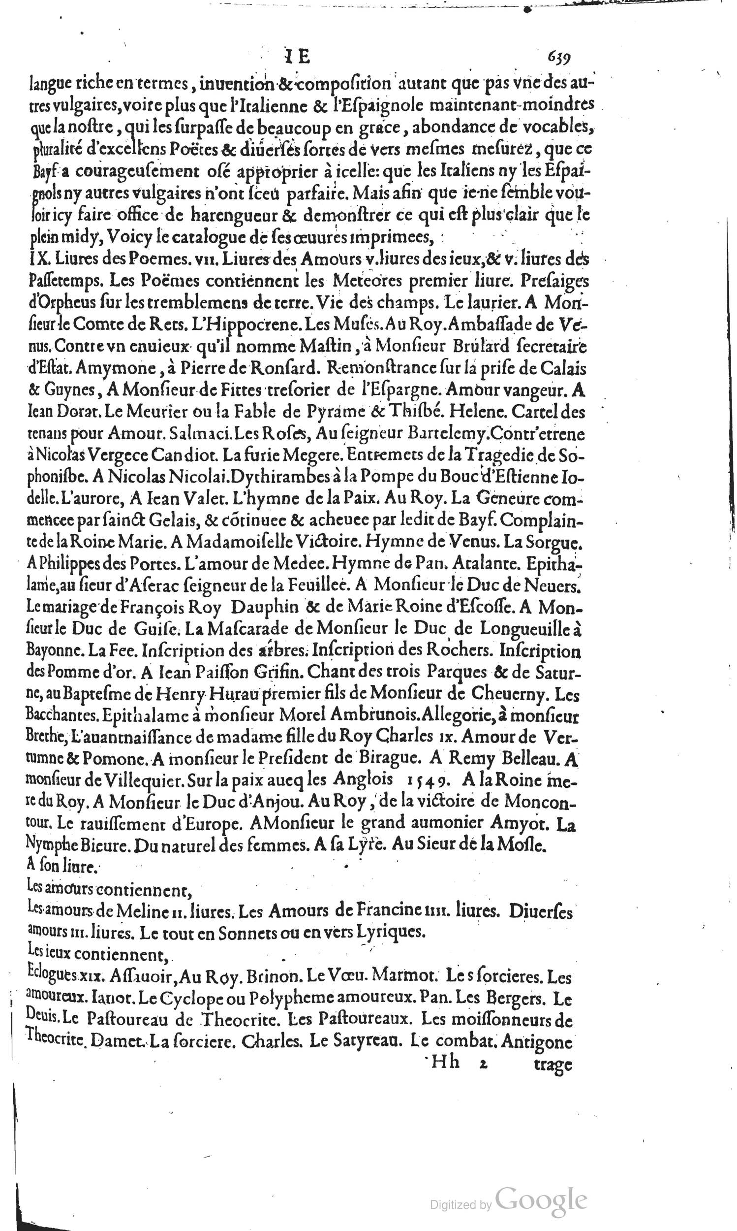 1585 - Barthélemy Honorat - Bibliothèques françaises - BSB Munich
