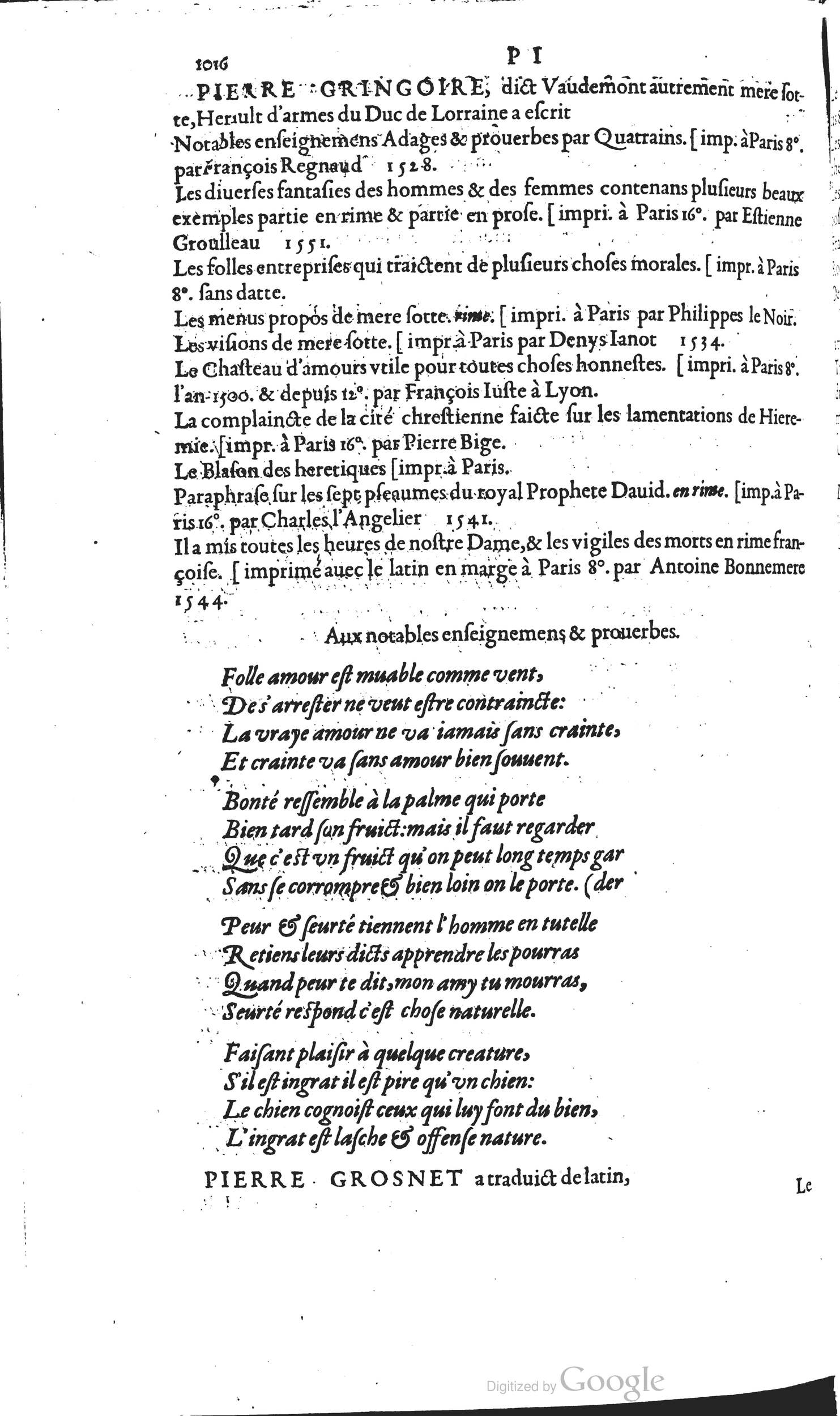 1585 - Barthélemy Honorat - Bibliothèques françaises - BSB Munich
