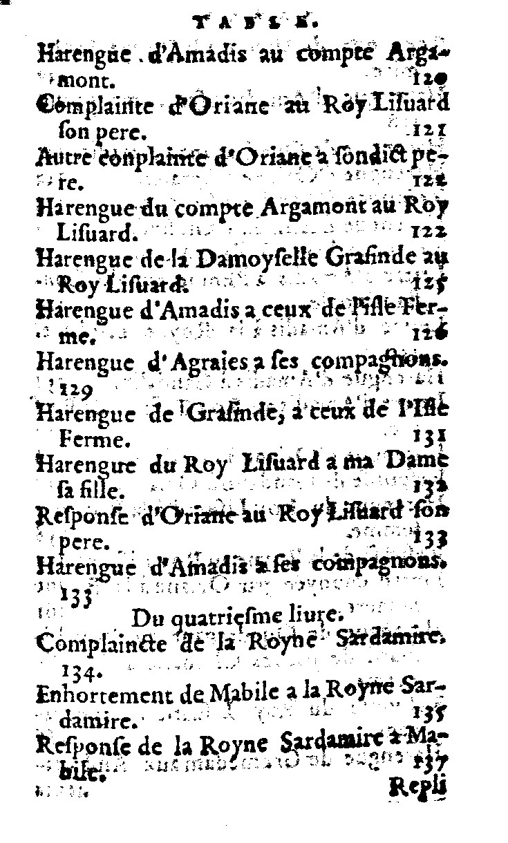 1562 - Jean d’Ogerolles et Gabriel Cotier - Trésor des Amadis - Lucerne
