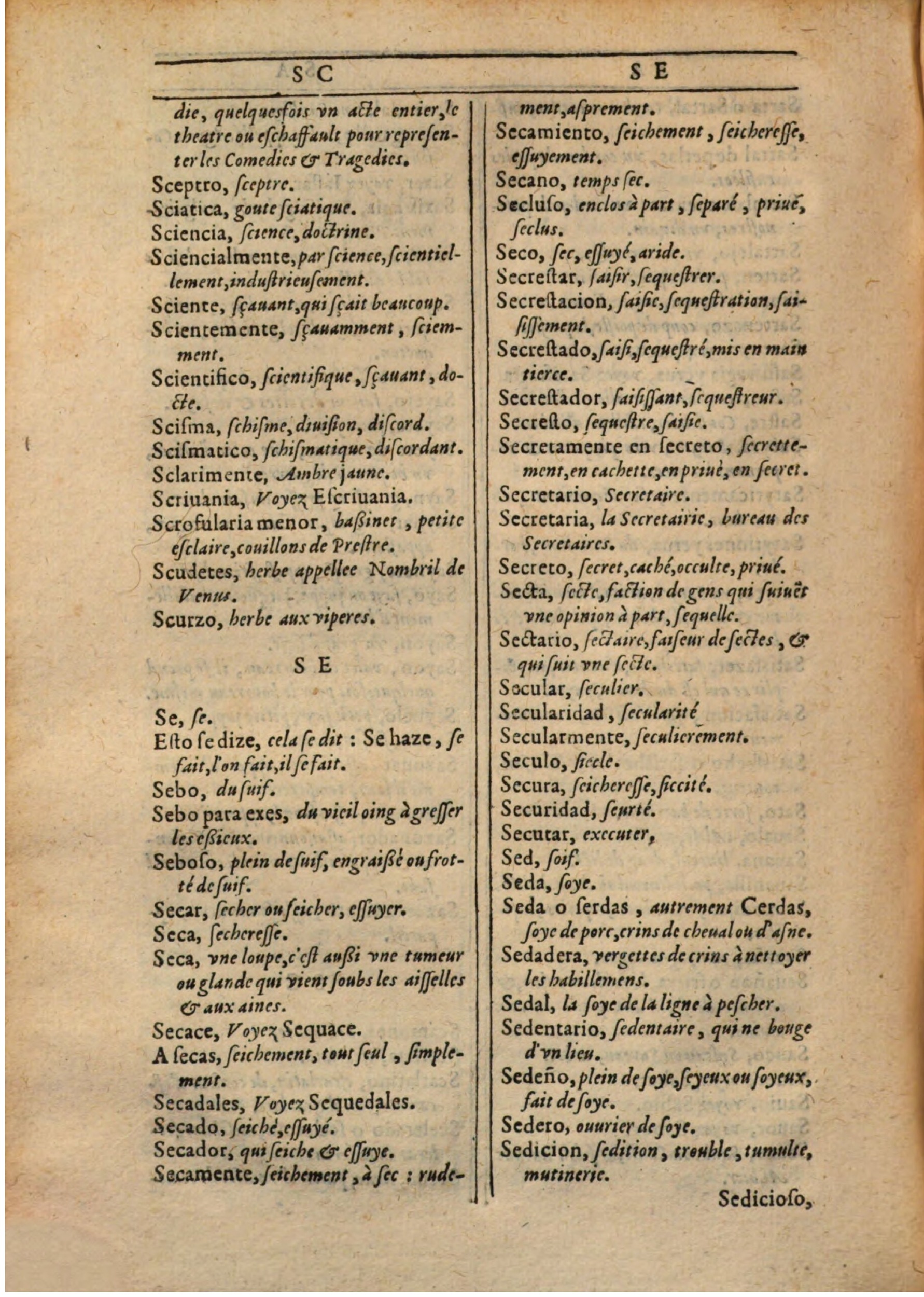 1607 - Marc Orry - Trésor des deux langues espagnole et française (Première partie) - BSB Munich 1607 - Marc Orry - Trésor des deux langues espagnole et française (Première partie) - BSB Munich