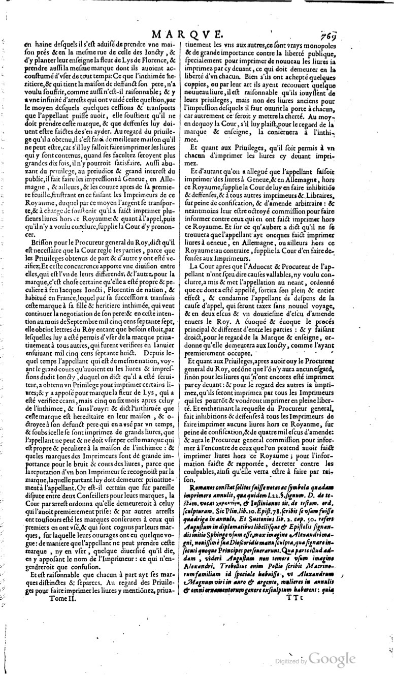 1629 - Veuve Nicolas Buon - Trésor du droit français (29620 T. 2) - BM Lyon