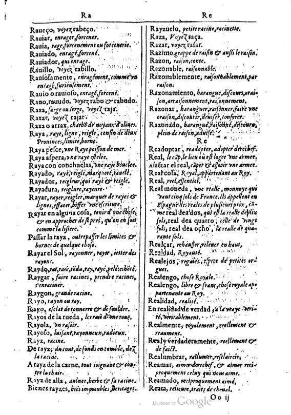 1616 - Veuve Marc Orry - Trésor des deux langues espagnole et française (Première et Seconde parties) - BM Lyon