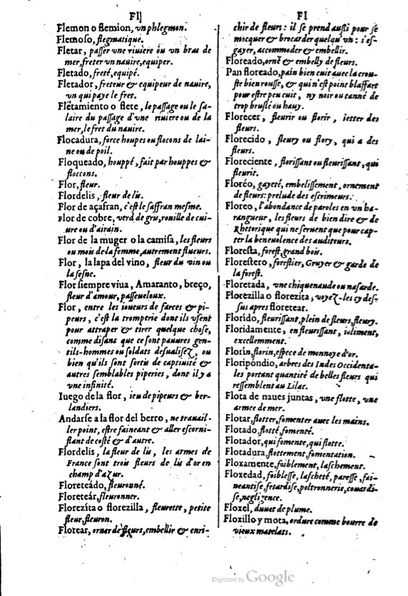 1621 - Adrian Tiffaine - Trésor des deux langues espagnole et française - BM Lyon