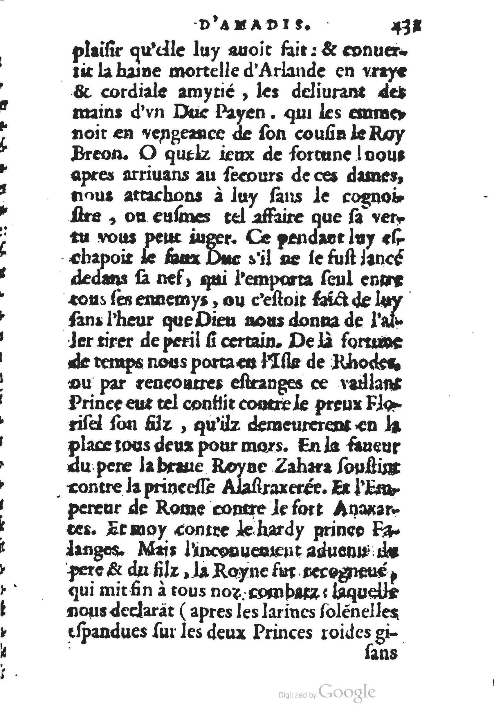 1560 - Jean d’Ogerolles et Gabriel Cotier Lyon - Trésor des Amadis - BSB Munich