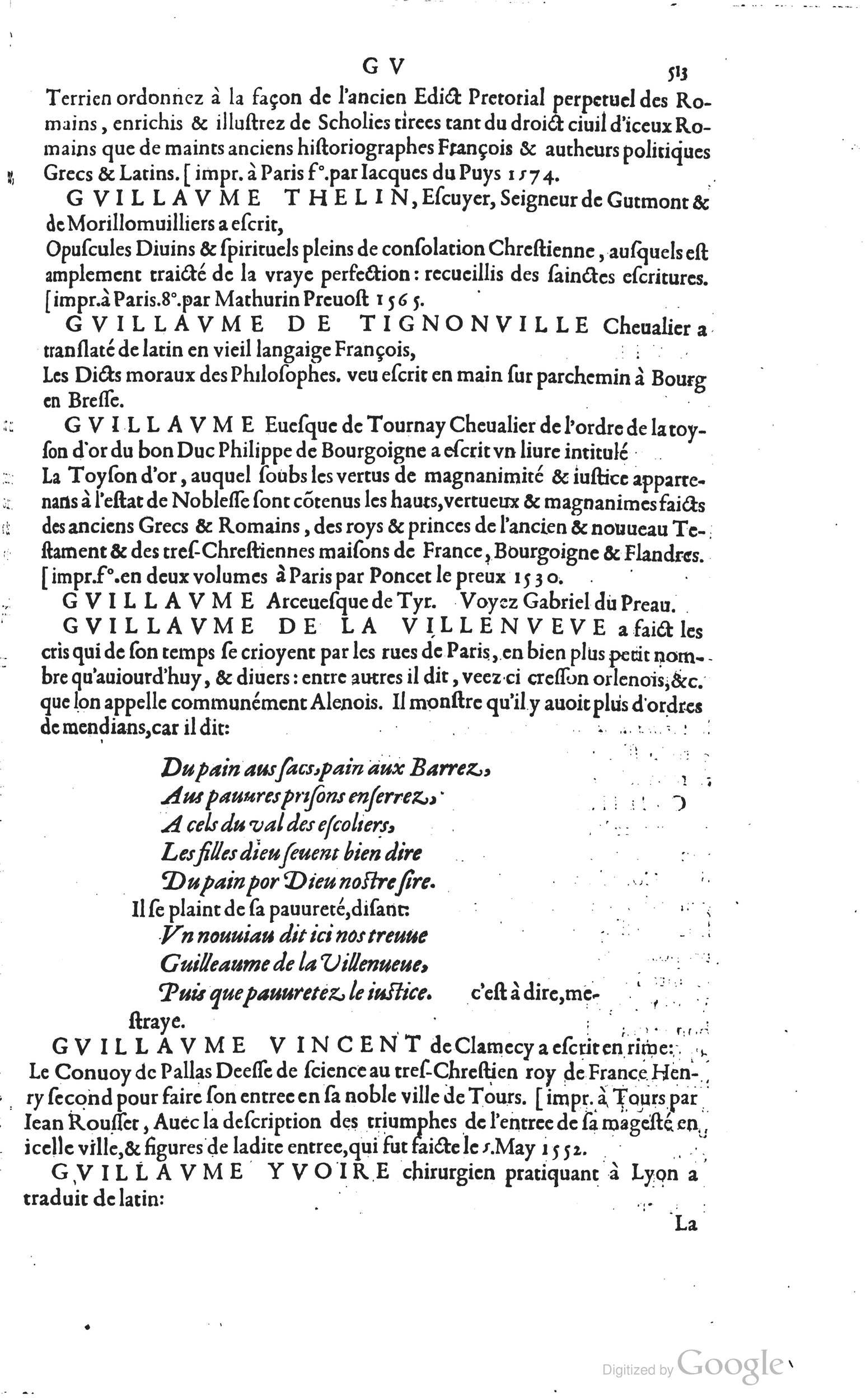 1585 - Barthélemy Honorat - Bibliothèques françaises - BSB Munich