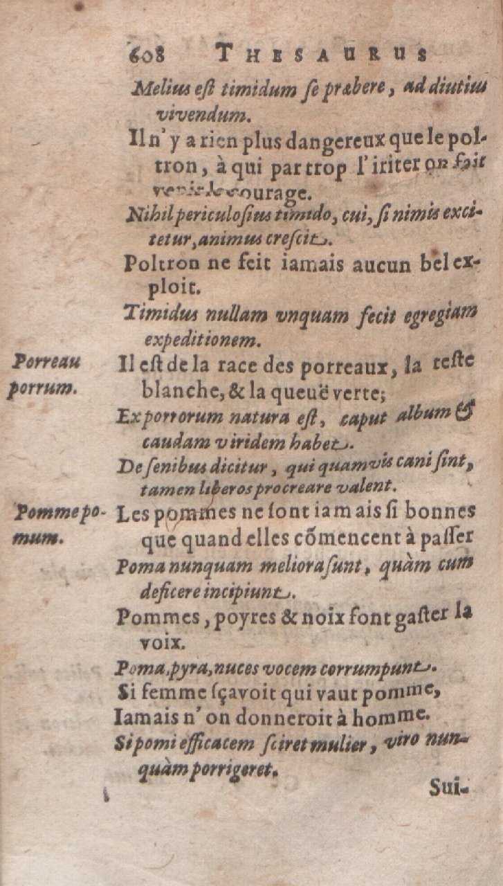 1612 - Dominicus Custos - Trésor des proverbes français  - Bibliopol-Olomuc