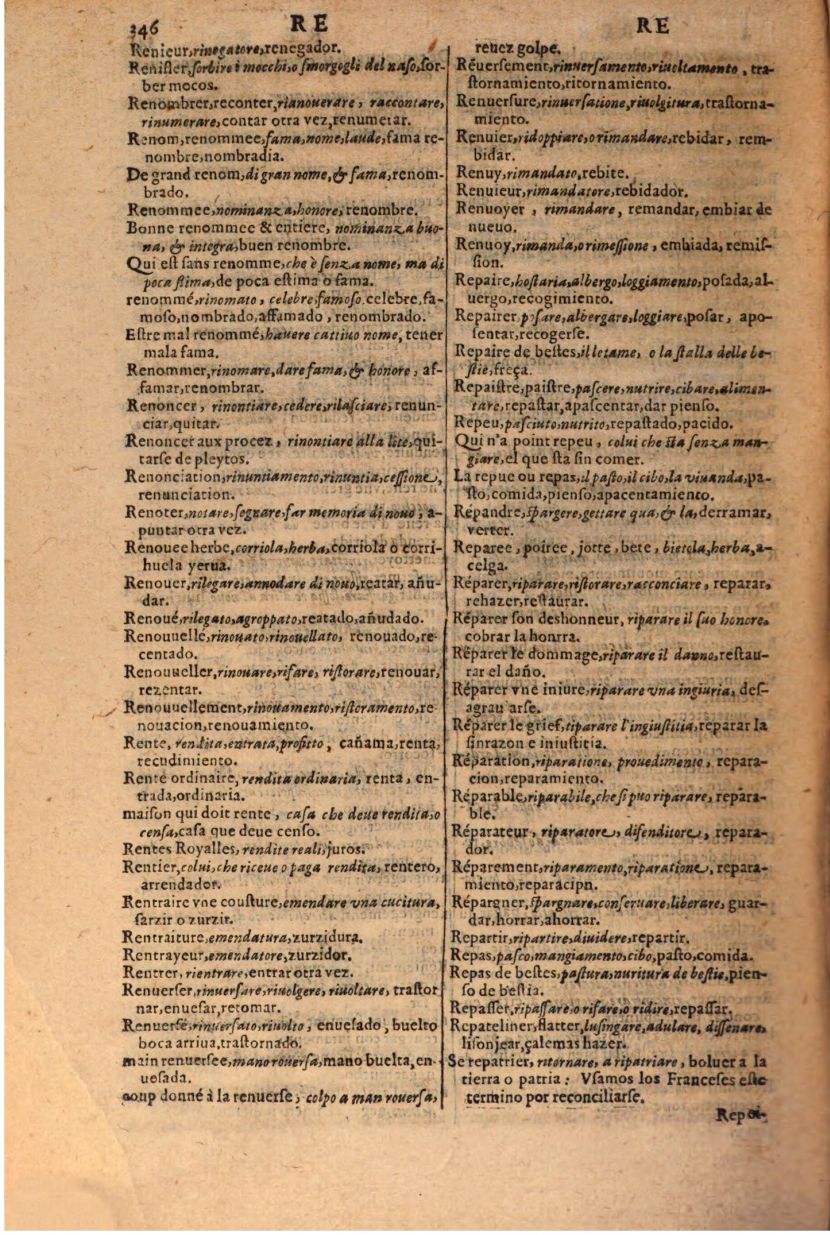 1616 - Pierre de la Rovière - Trésor des trois langues (Seconde partie) - BSB Munich
