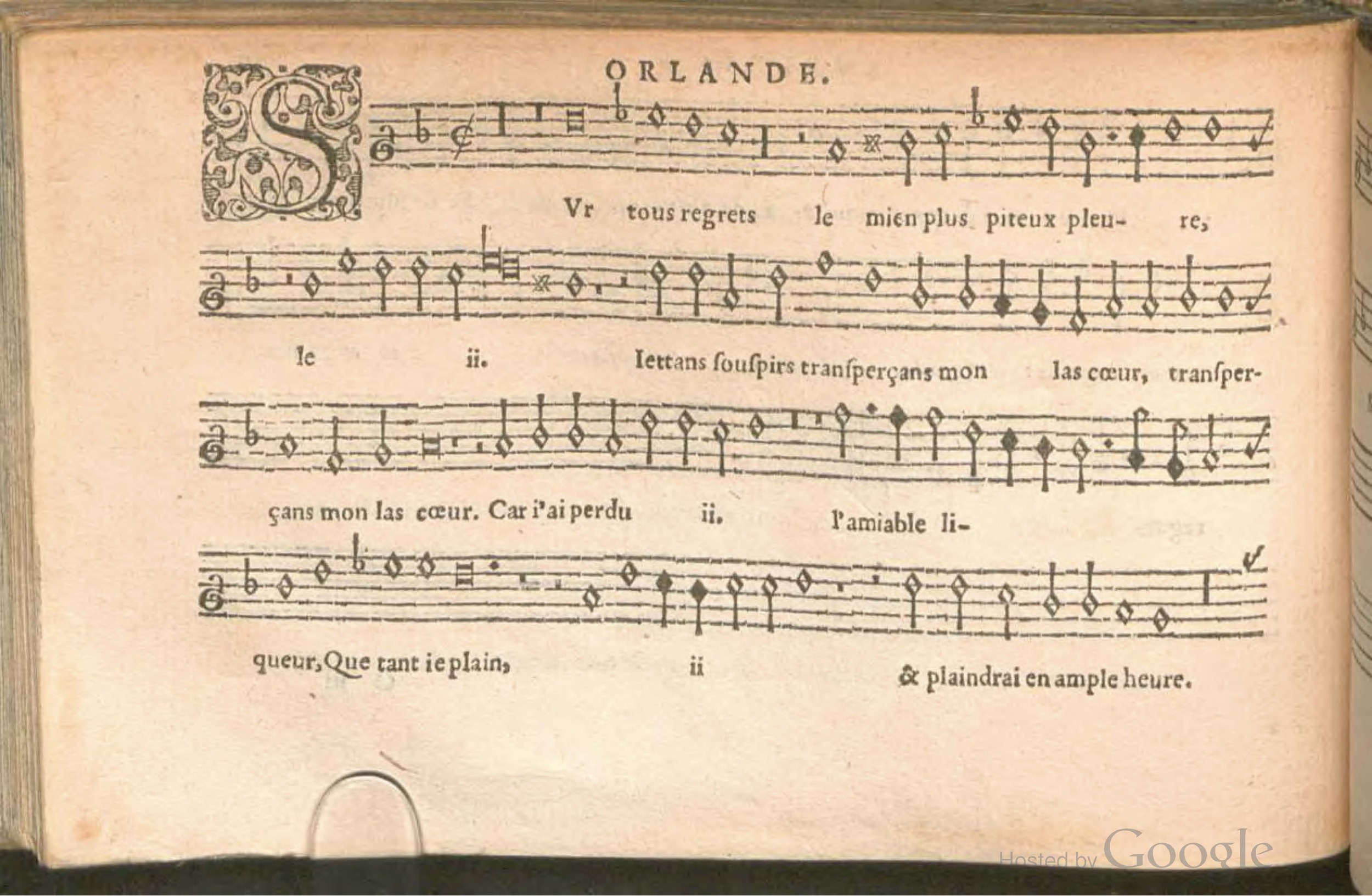 1576 - [Pierre de Saint-André] - Trésor de musique d’Orlande de Lassus Superius - BSB Munich