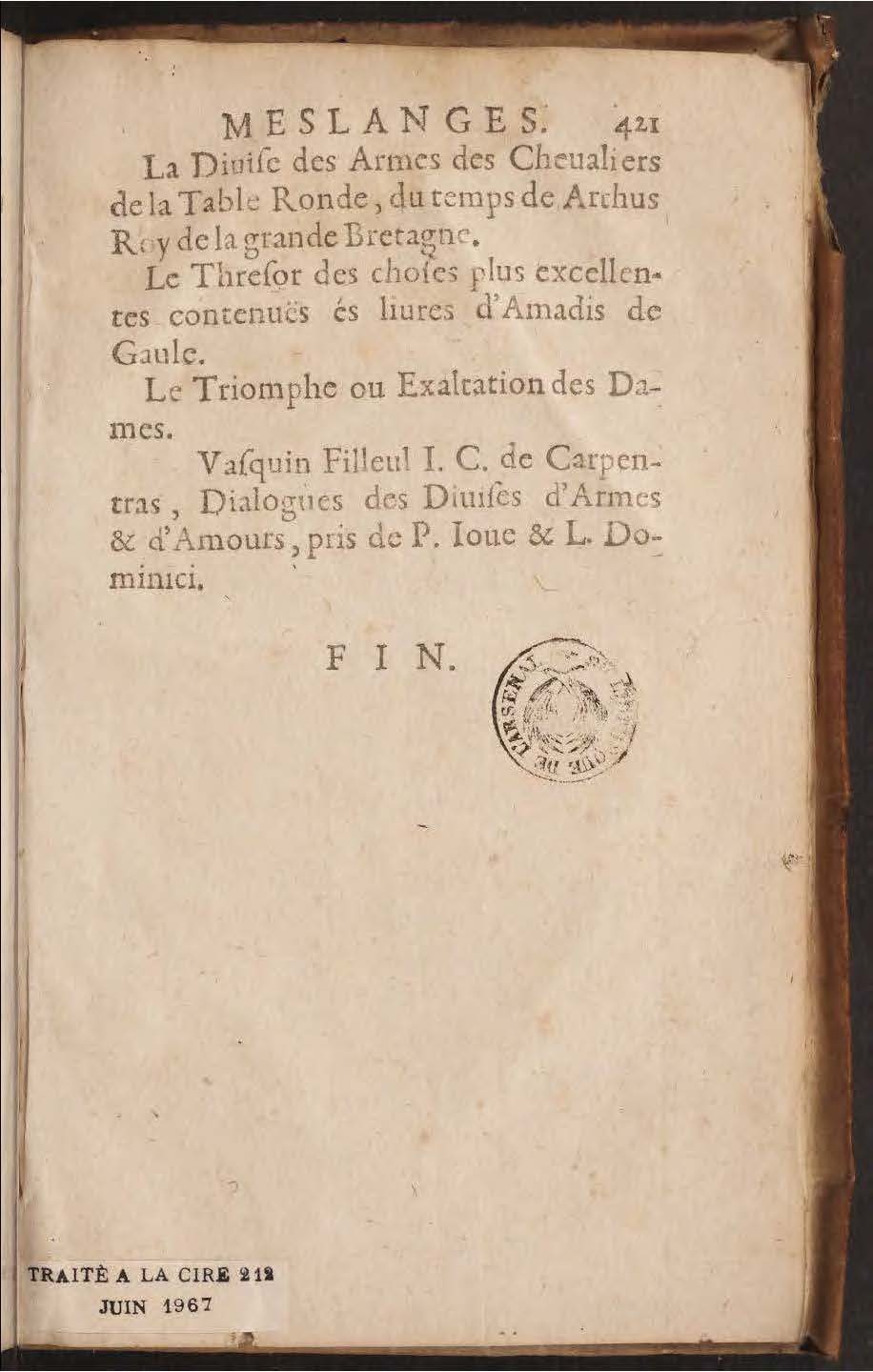 1602 - François Jacquin - Trésor des bons esprits français - BnF Arsenal