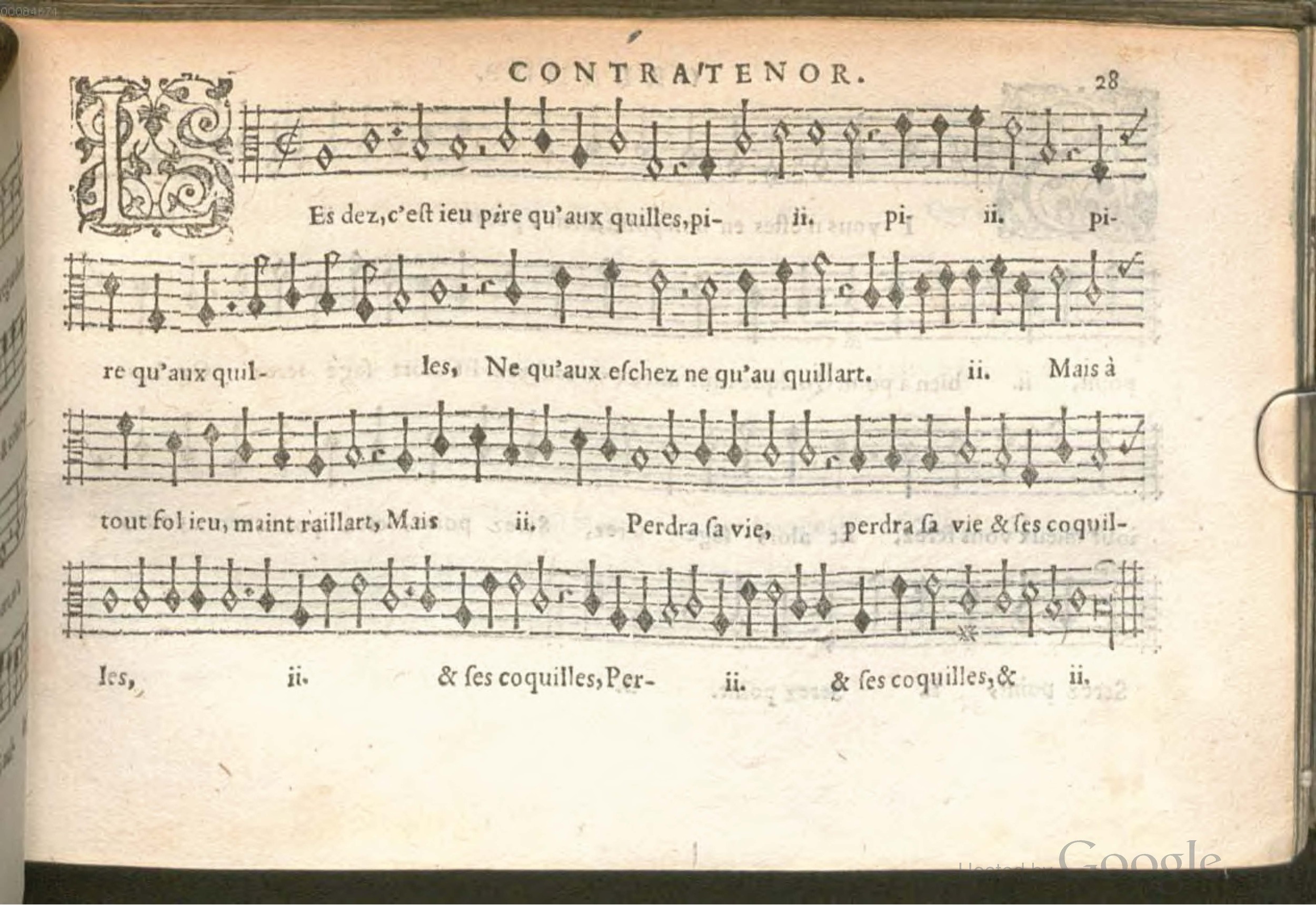 1576 - [Pierre de Saint-André] - Trésor de musique d’Orlande de Lassus Contratenor - BSB Munich