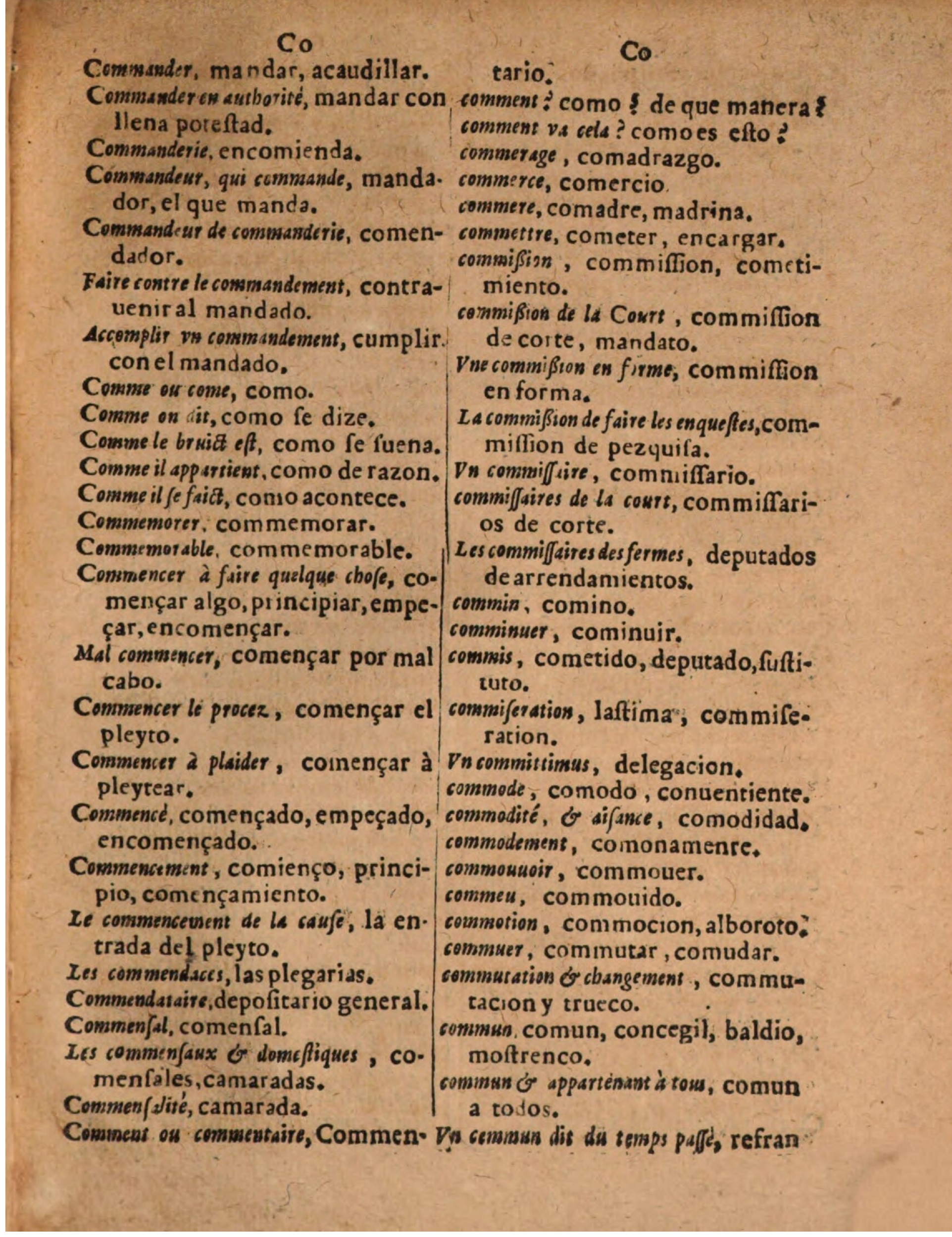 1624 - Hubert Antoine - Trésor des deux langues espagnole et française (Seconde partie) - BSB Munich