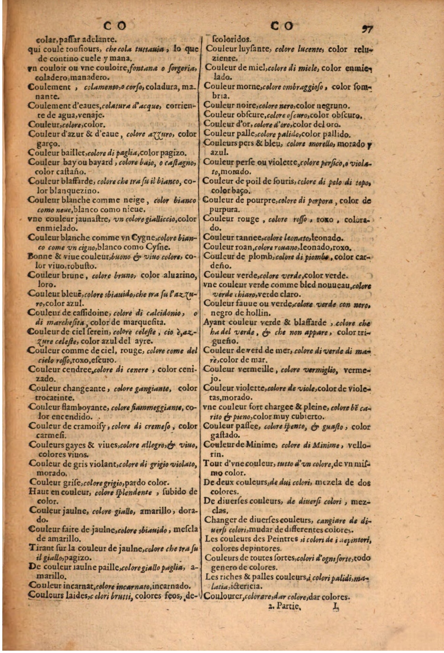 1616 - Pierre de la Rovière - Trésor des trois langues (Seconde partie) - BSB Munich