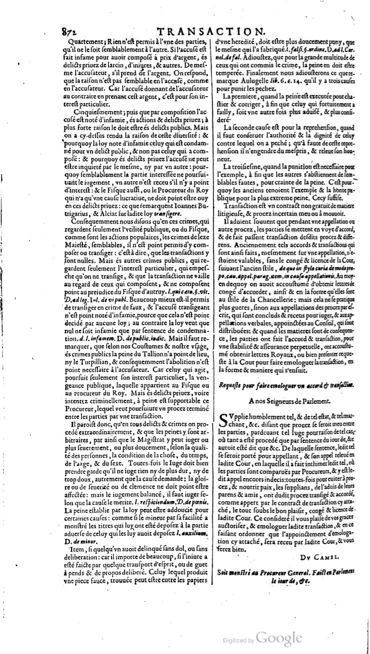 1629 - Veuve Nicolas Buon - Trésor du droit français (21754 T. 3) - BM Lyon