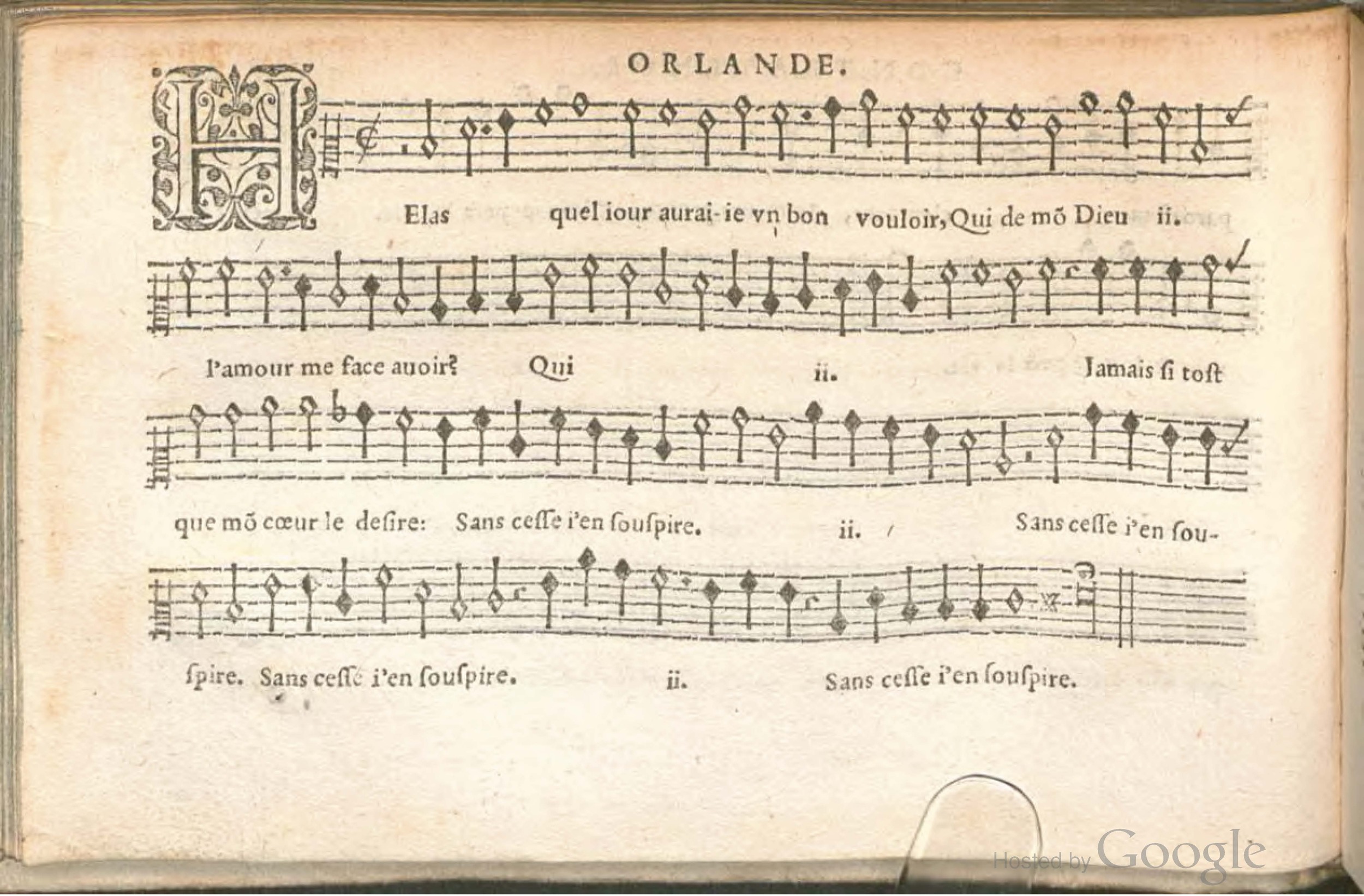 1576 - [Pierre de Saint-André] - Trésor de musique d’Orlande de Lassus Contratenor - BSB Munich