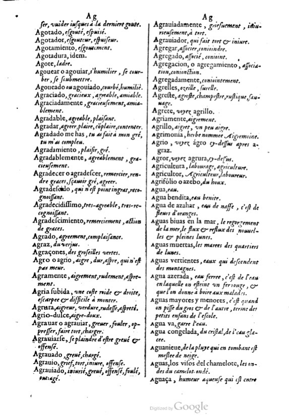 1621 - Adrian Tiffaine - Trésor des deux langues espagnole et française - BM Lyon