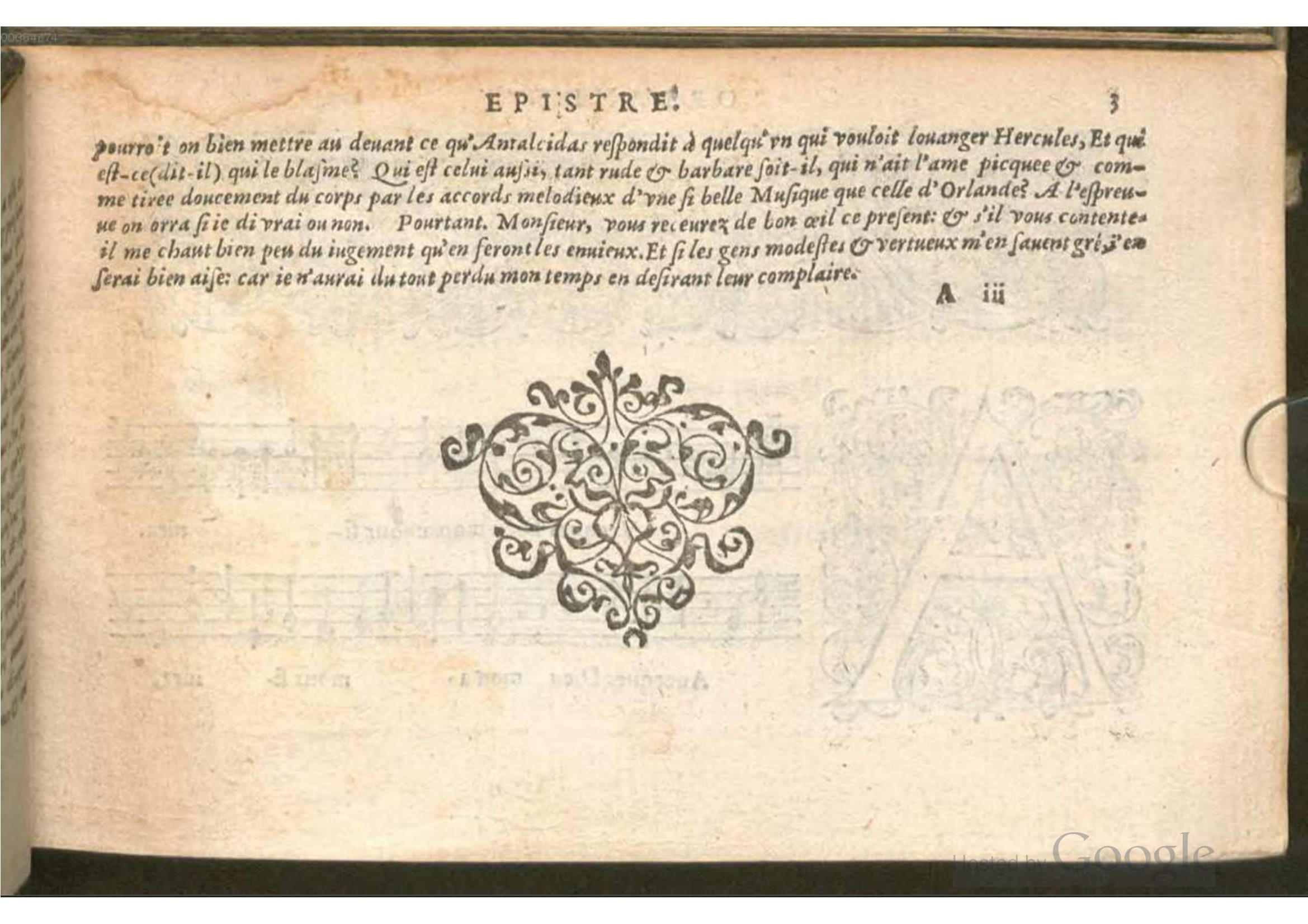 1576 - [Pierre de Saint-André] - Trésor de musique d’Orlande de Lassus Bassus - BSB Munich