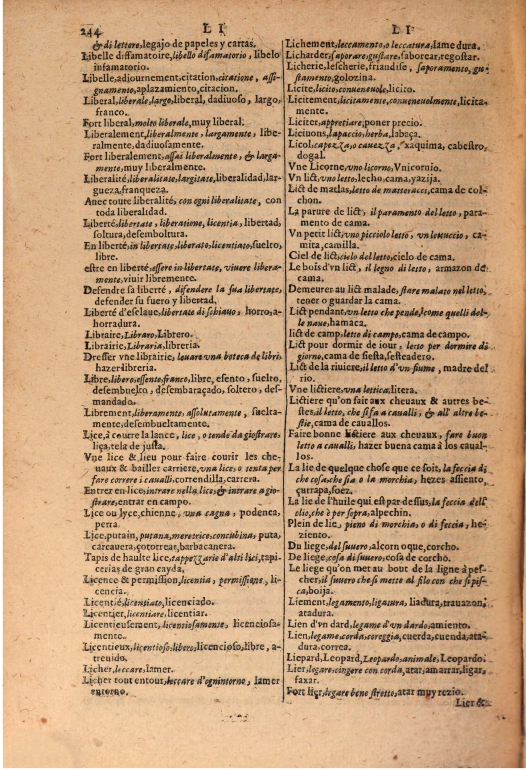 1616 - Pierre de la Rovière - Trésor des trois langues (Seconde partie) - BSB Munich